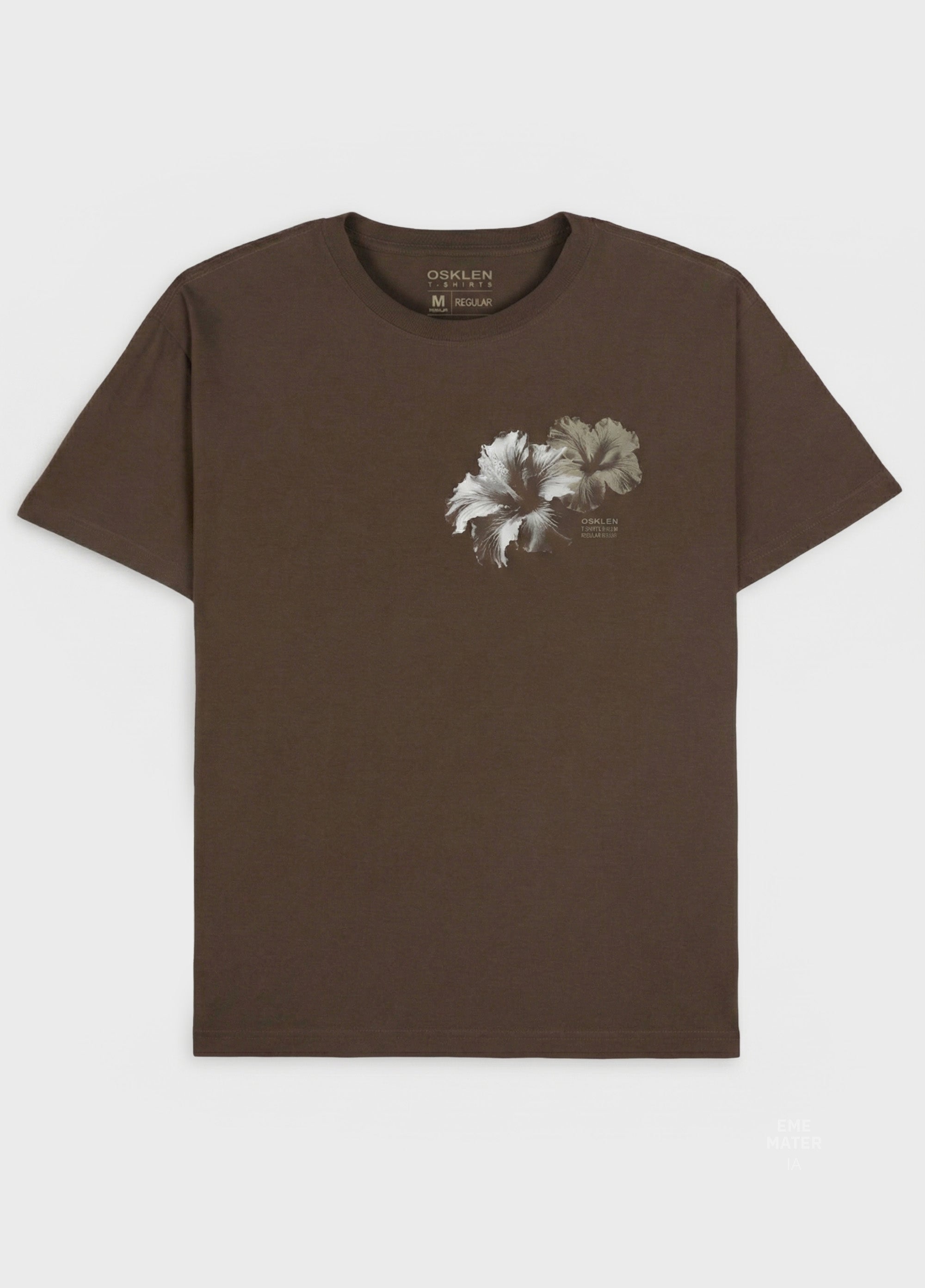 T-SHIRT VINTAGE HIBISCUS MC MARROM NOZ