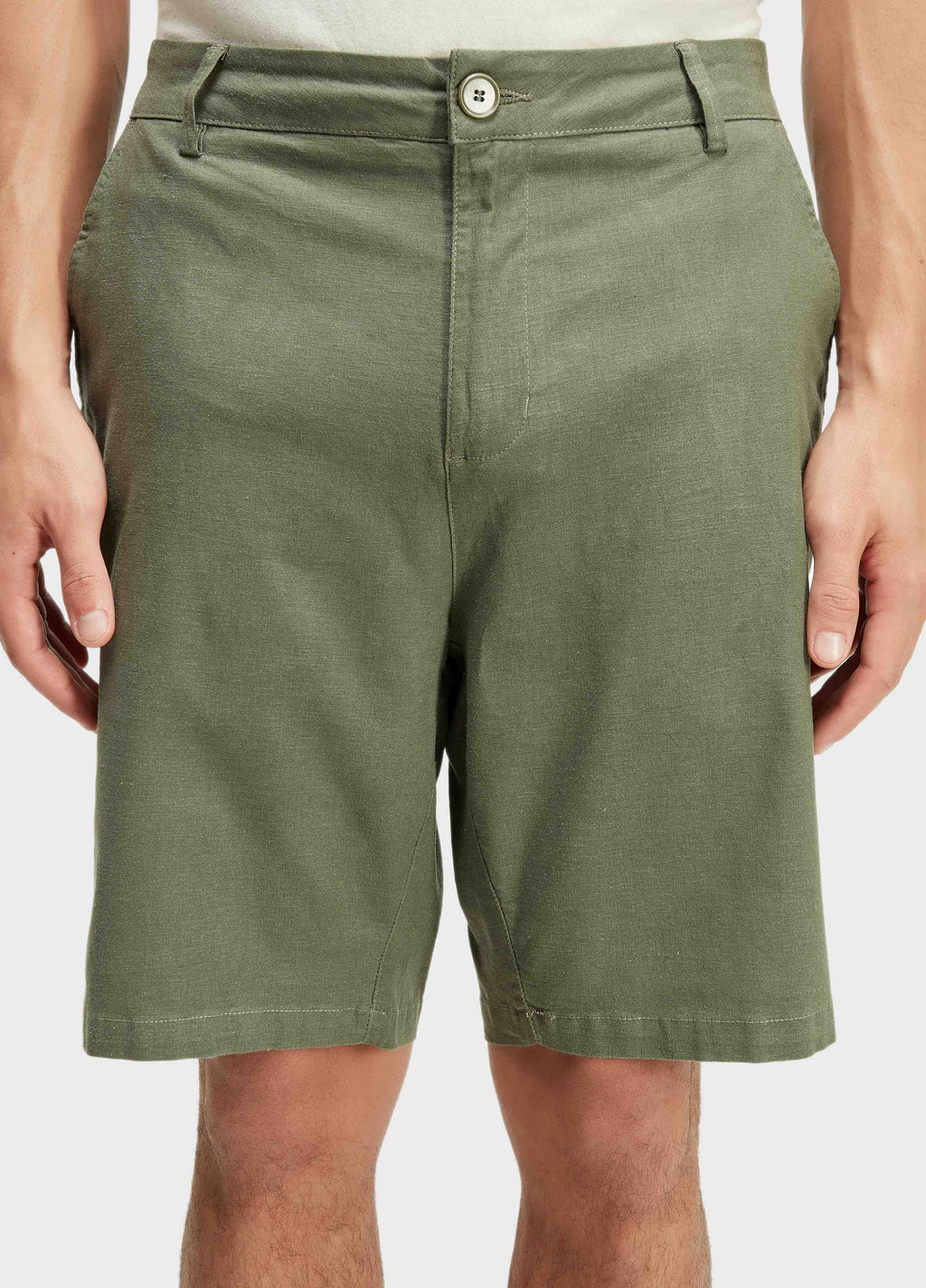 BERMUDA ALFAIATARIA BASIC LINEN MILITAR