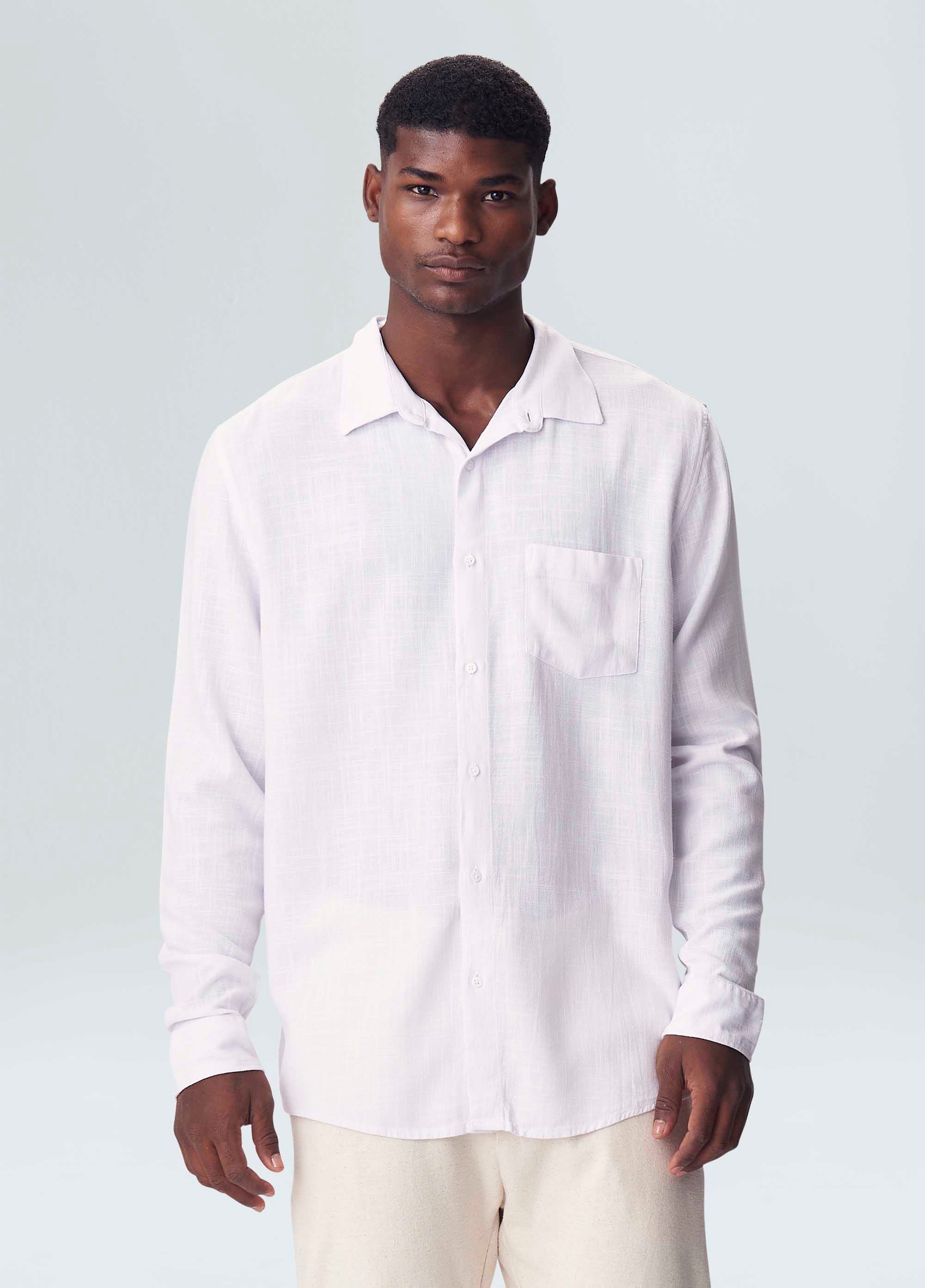 CAMISA FLOR CRISTA ML BRANCO