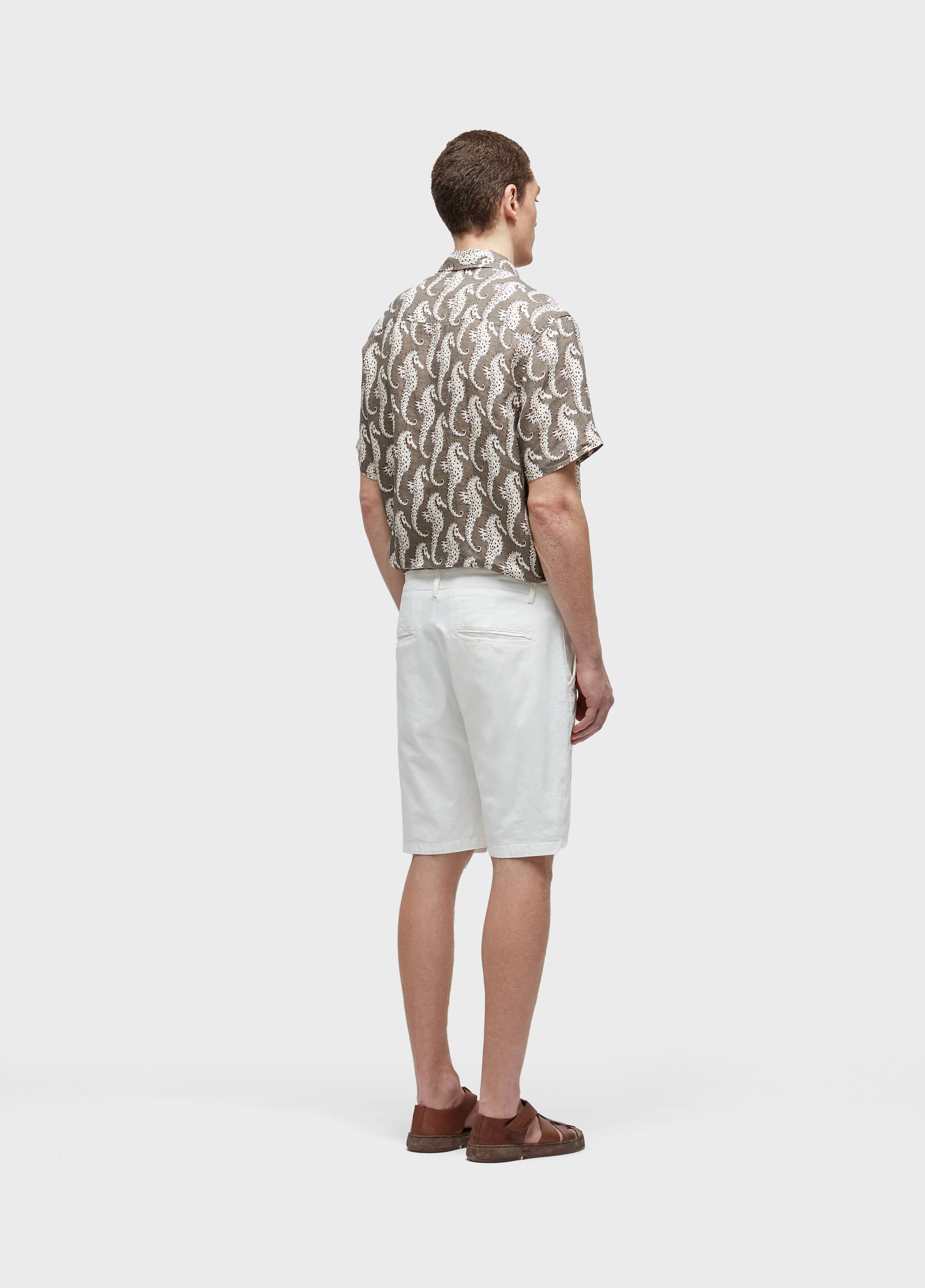BERMUDA ALFAIATARIA BASIC LINEN BRANCO