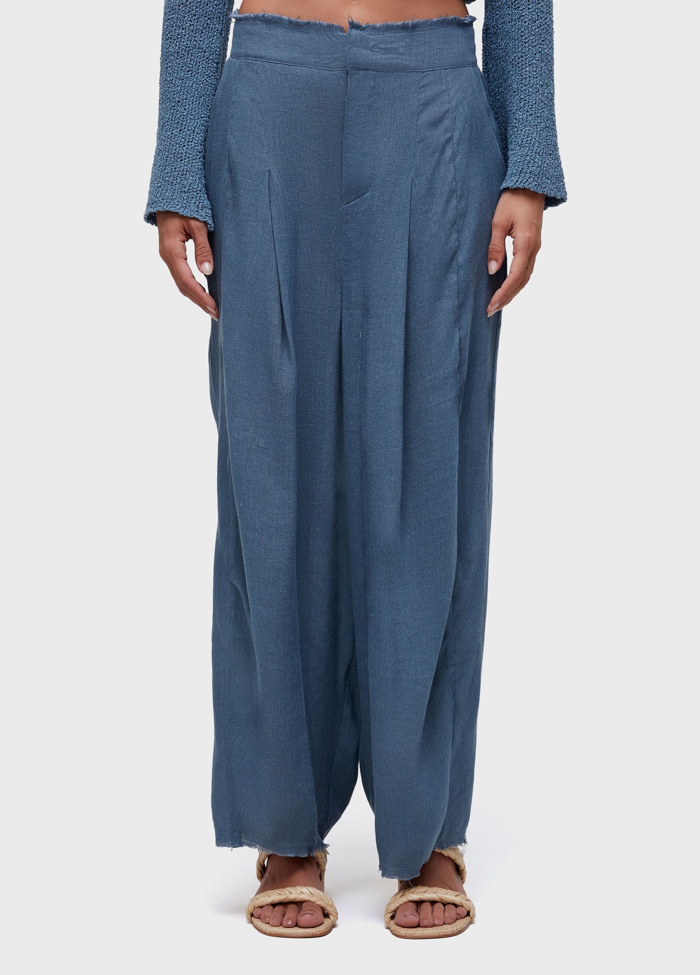 CALÇA PREGAS LINHO RECICLADO