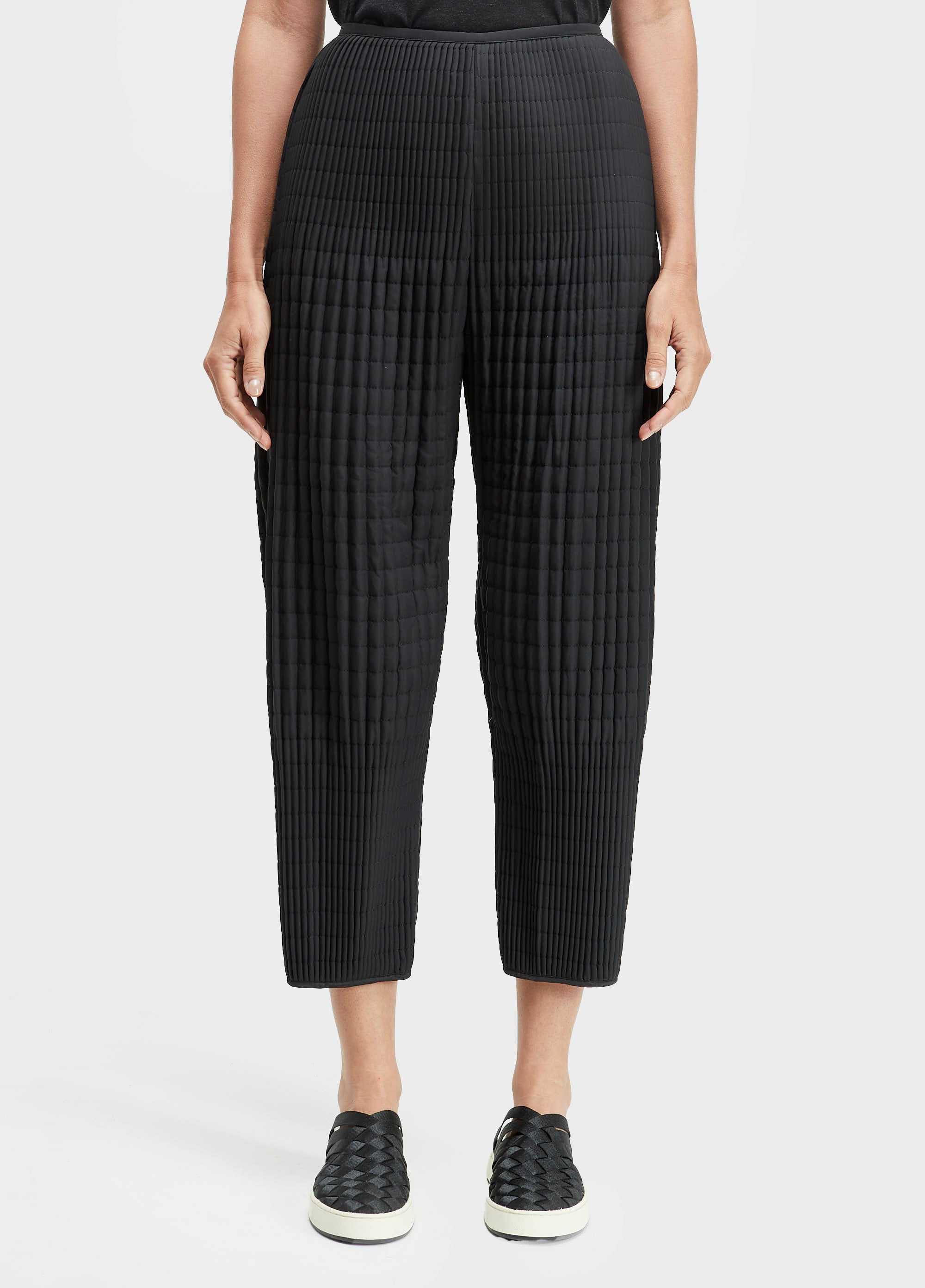 CALCA OVER PLISSE MATELASSE DOUBLE OFF-WHITE/PRETO