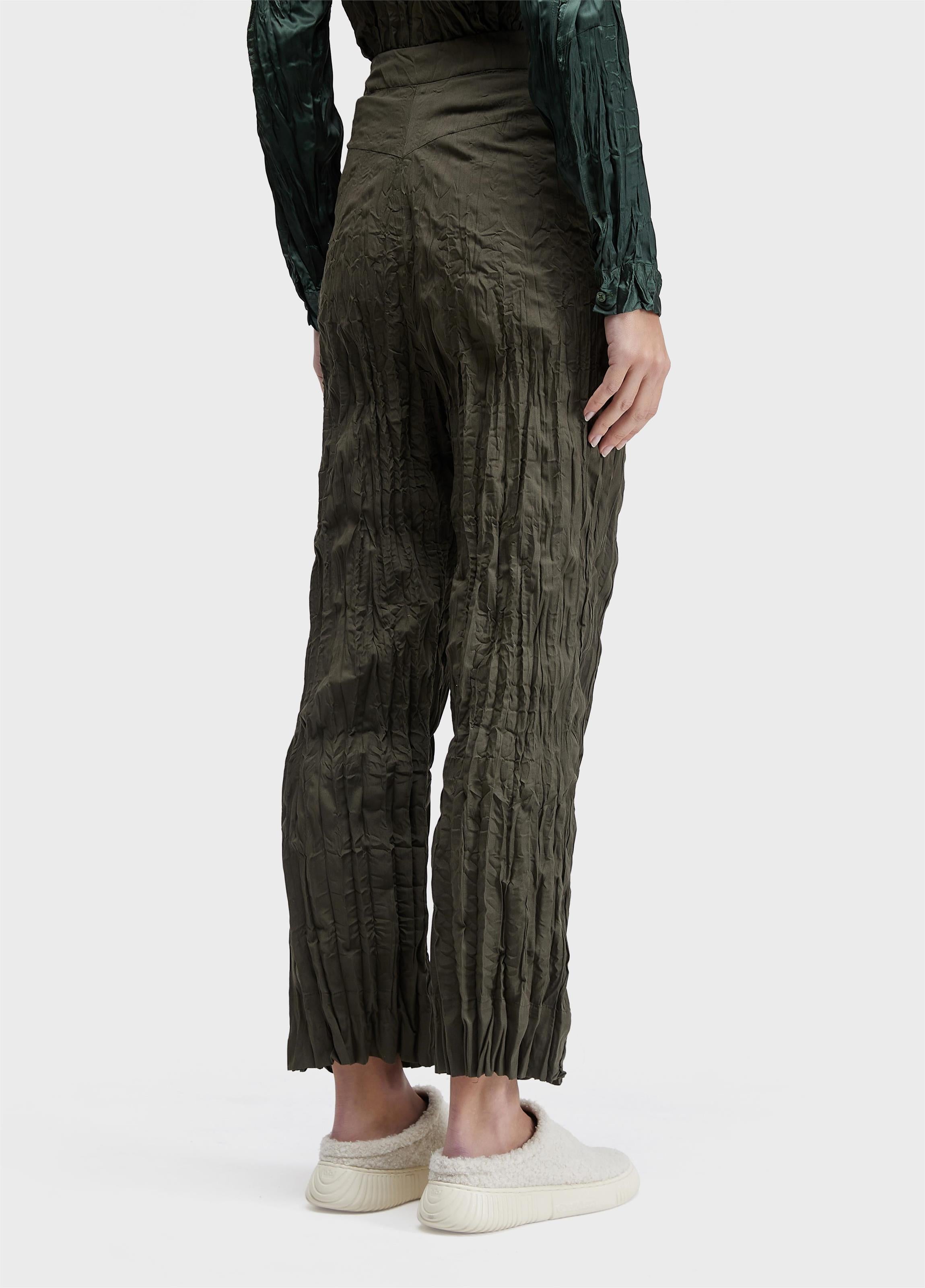 CALÇA WRINKLED SATIN + TRICOLINE