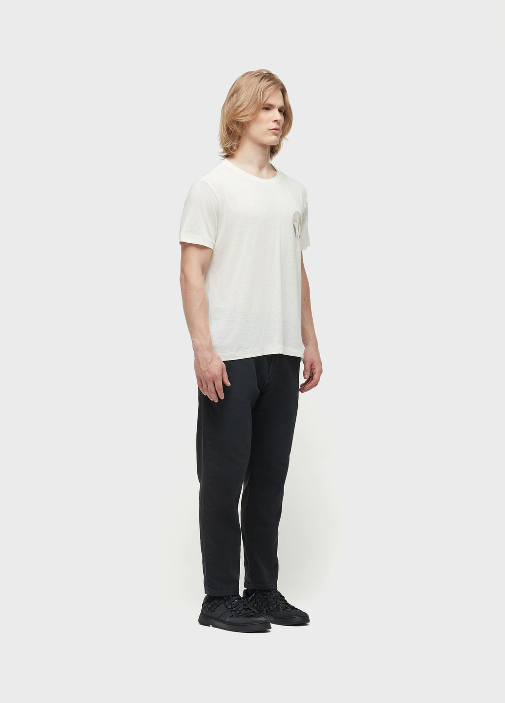 T-SHIRT LIGHT LINEN FLOWER SUN MC OFF-WHITE