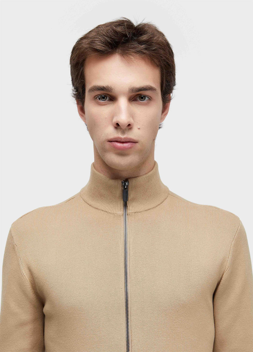 SWEATER TRICOT ZIPPED COTTON