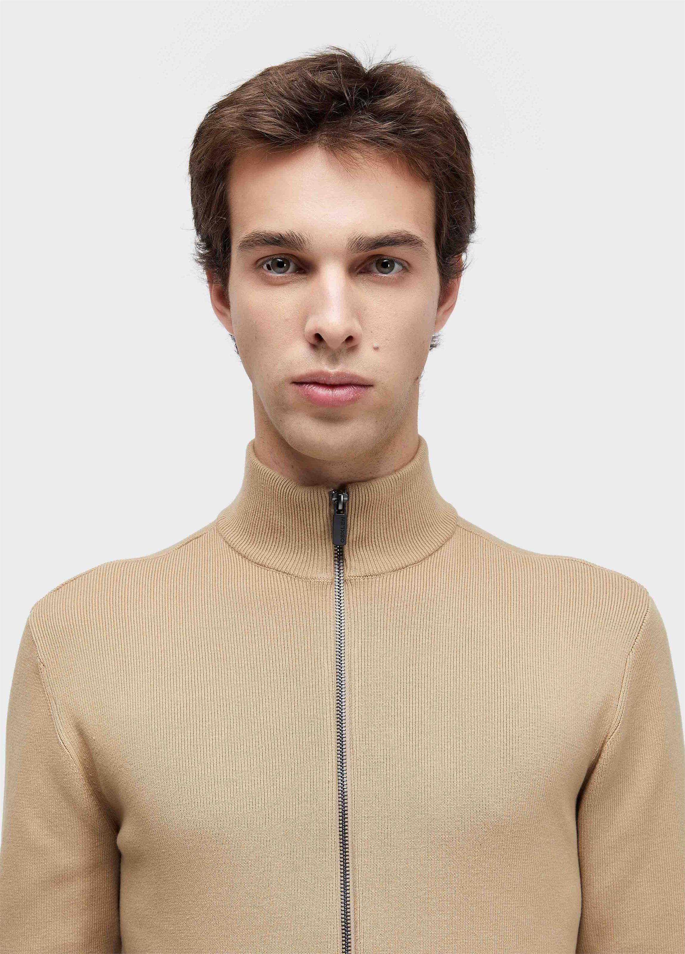 SWEATER TRICOT ZIPPED COTTON