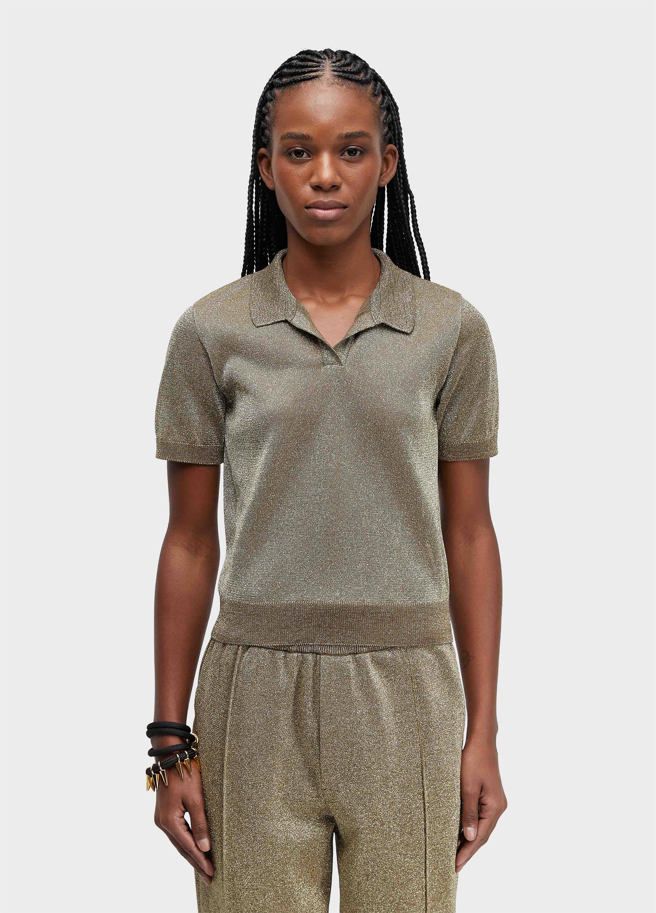 BLUSA POLO TRICOT DOURADO