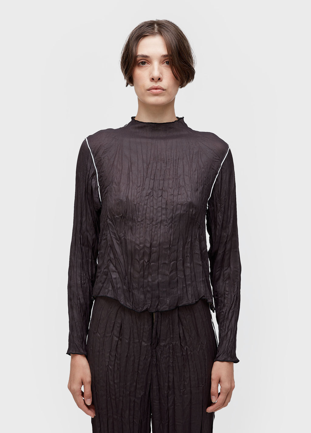 BLUSA ML WRINKLE SATIN DOUBLE FACE