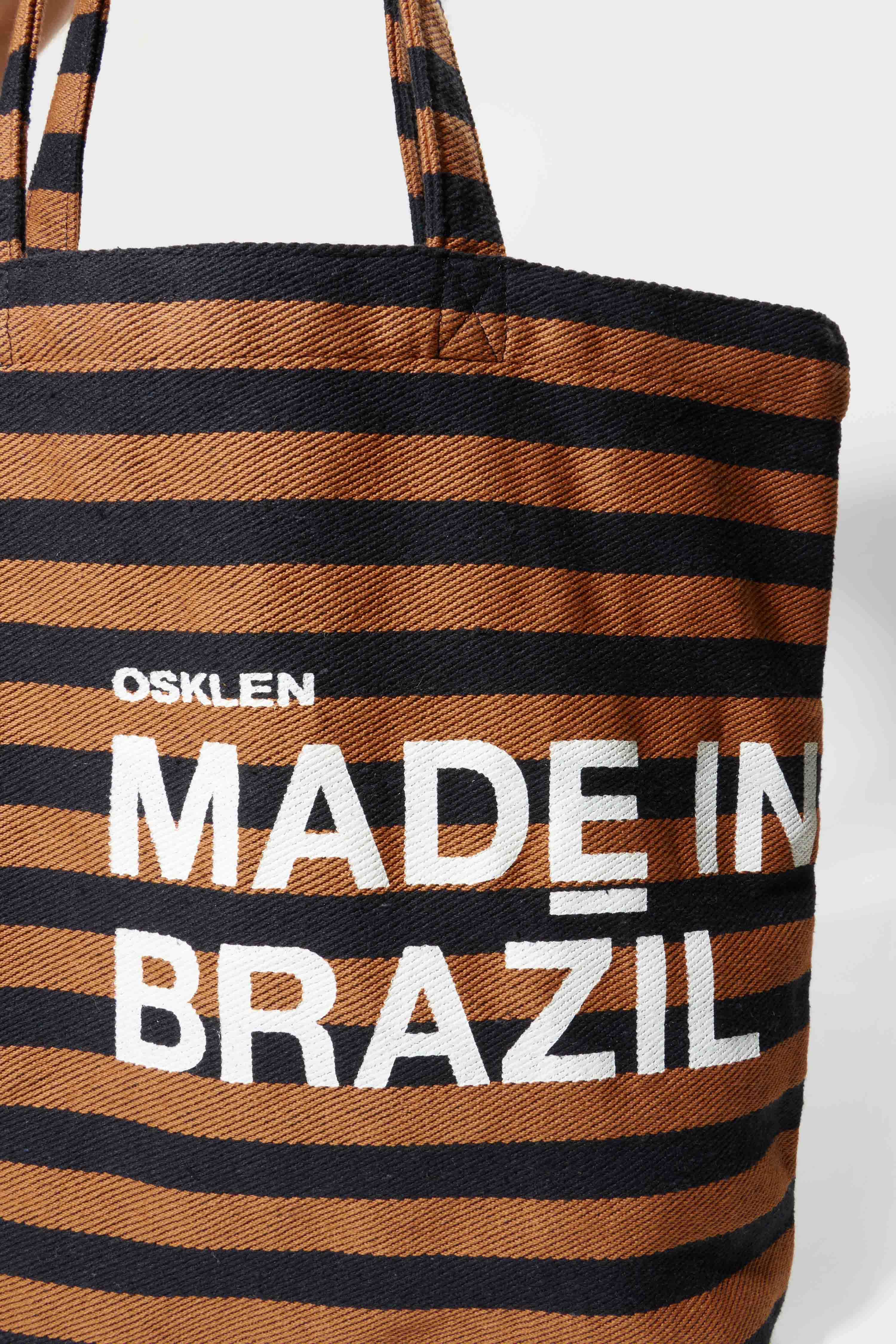 BOLSA TOTE MADE IN BRAZIL BLACK STRIPES