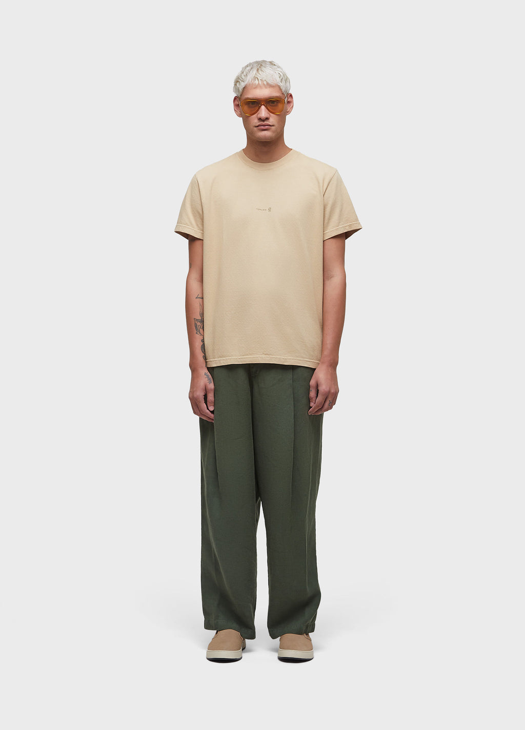 T-SHIRT DOUBLE FACE E-COLORS OSKLEN E MC CAQUI