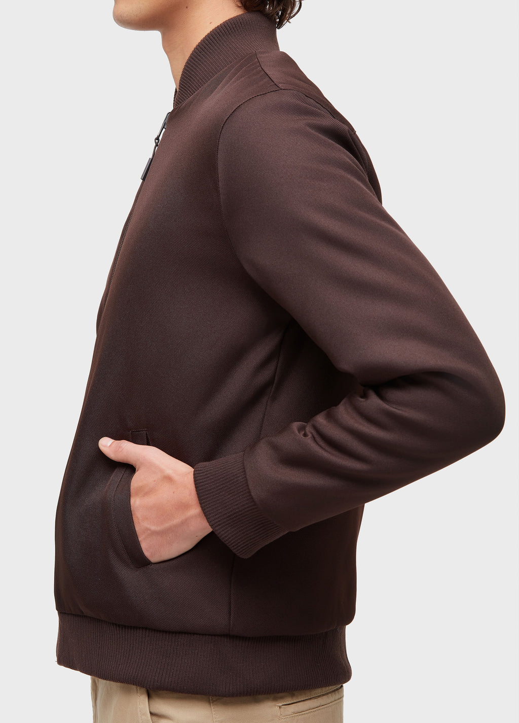 JAQUETA BOMBER DOUBLE PLAIN CASTANHO/CAQUI