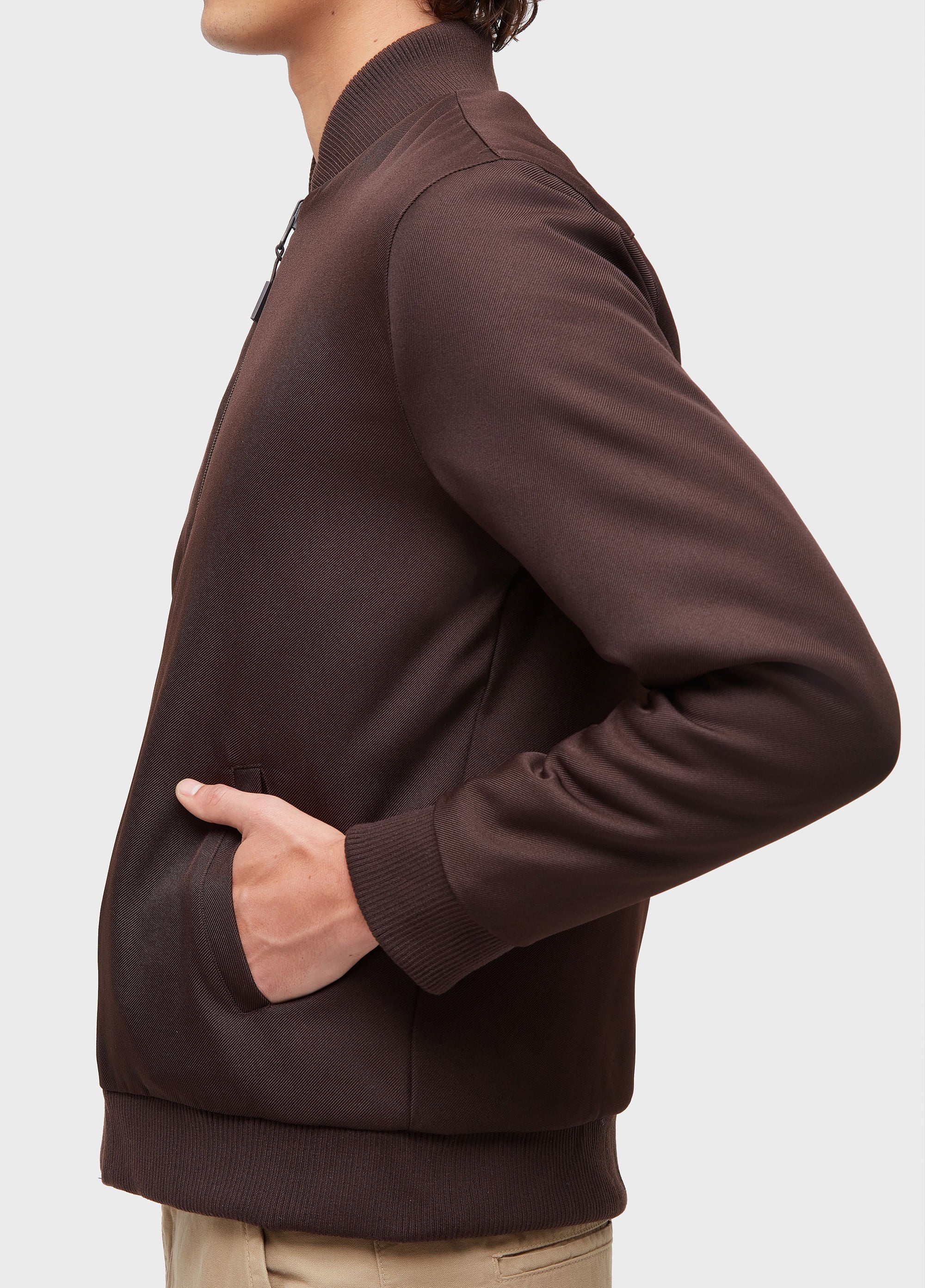 JAQUETA BOMBER DOUBLE PLAIN CASTANHO/CAQUI