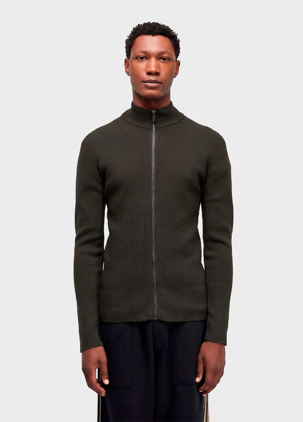 SWEATER TRICOT ZIPPED COTTON