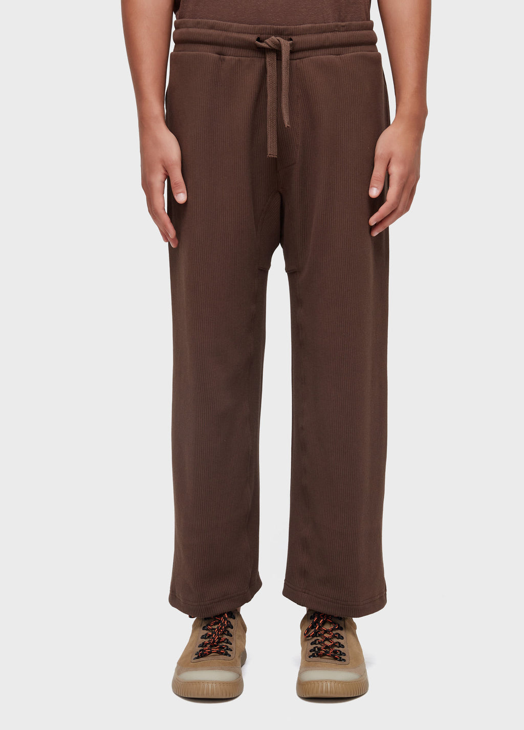 CALÇA KIMONO CANELADA MARROM NOZ
