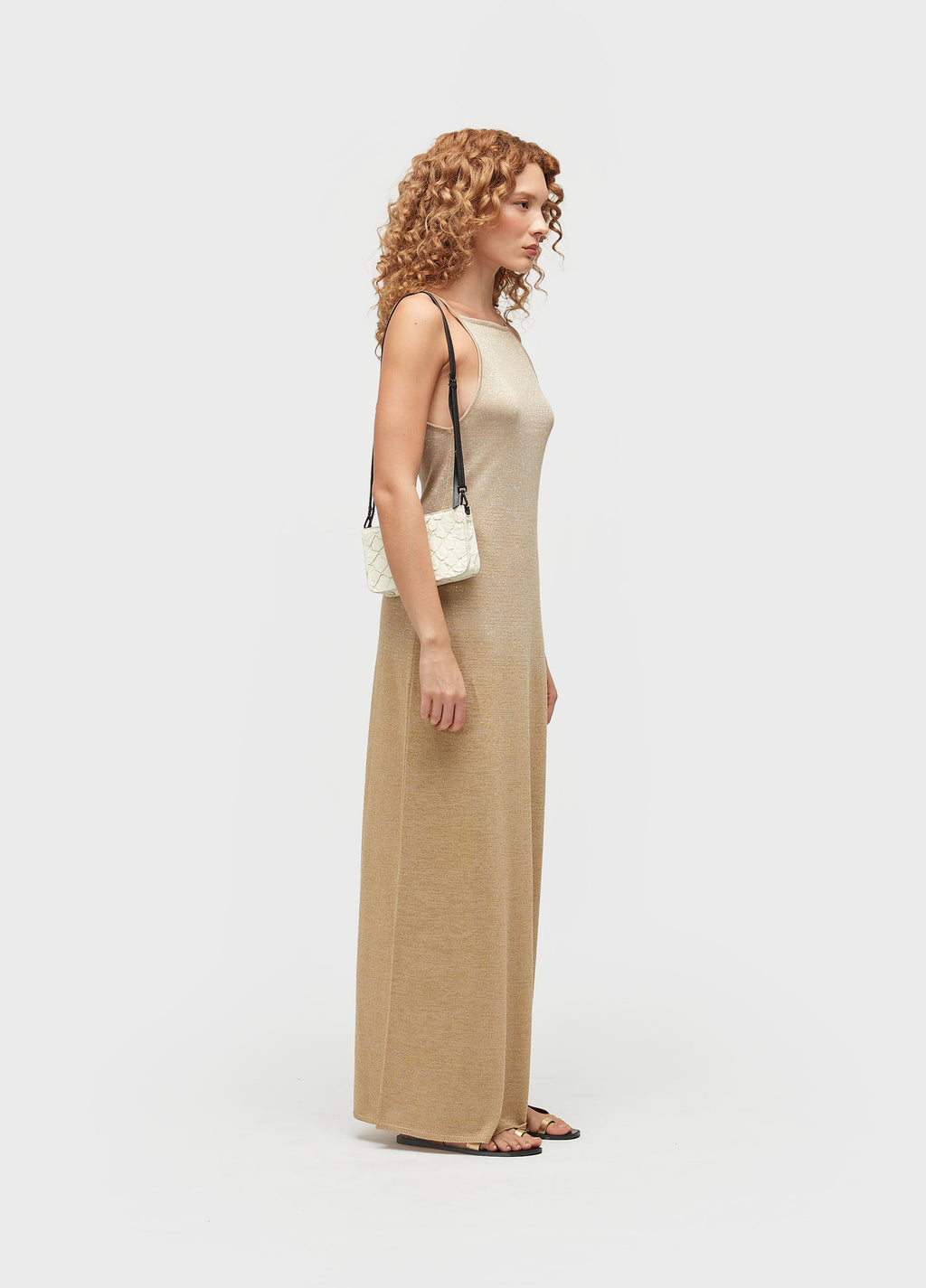 VESTIDO LONGO TRICOT LUREX