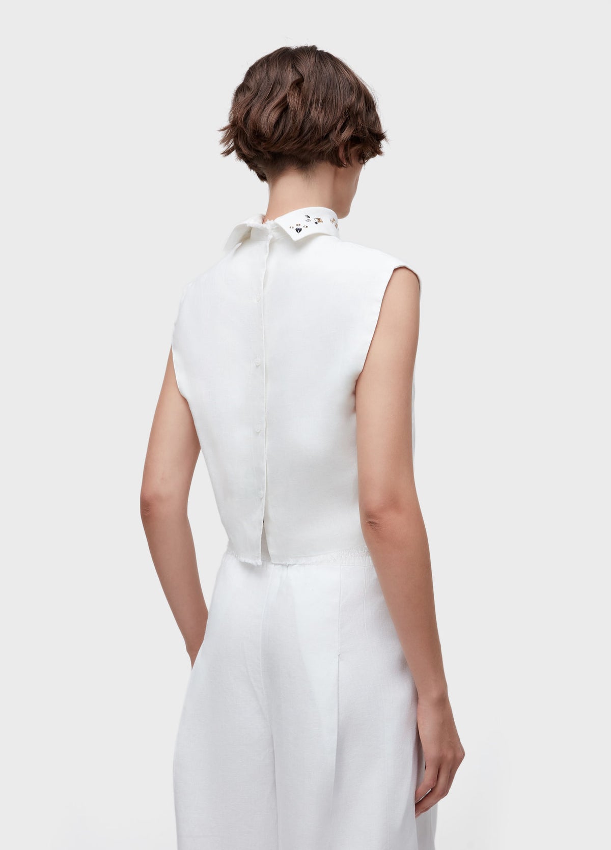 BLUSA SLEEVELESS LINEN CRISTAIS