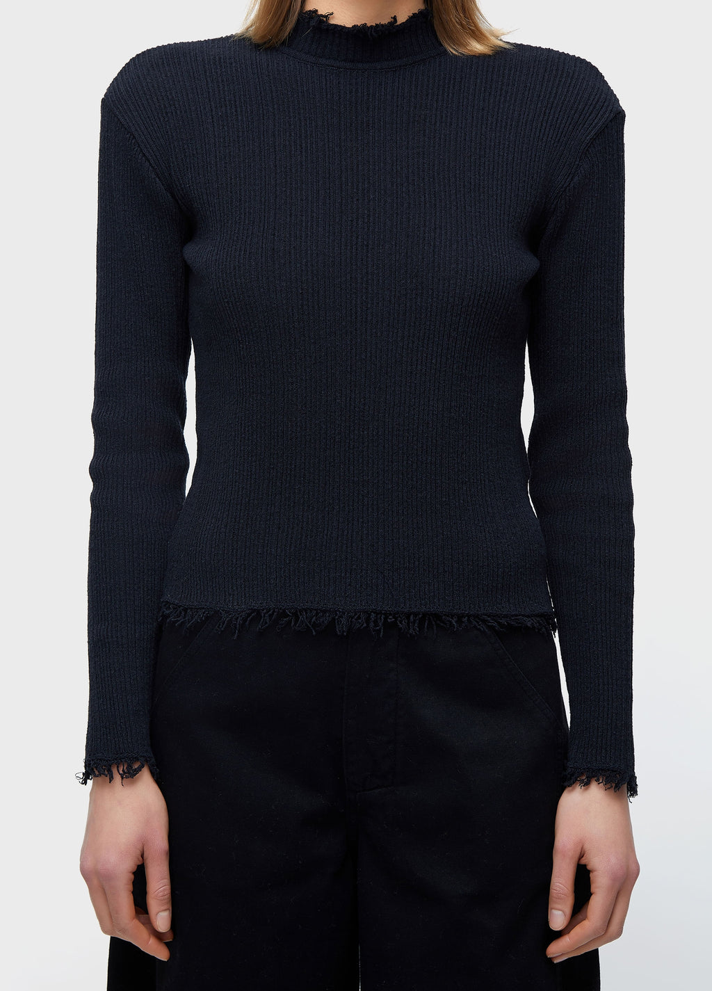 BLUSA ML TRICOT FRAYED