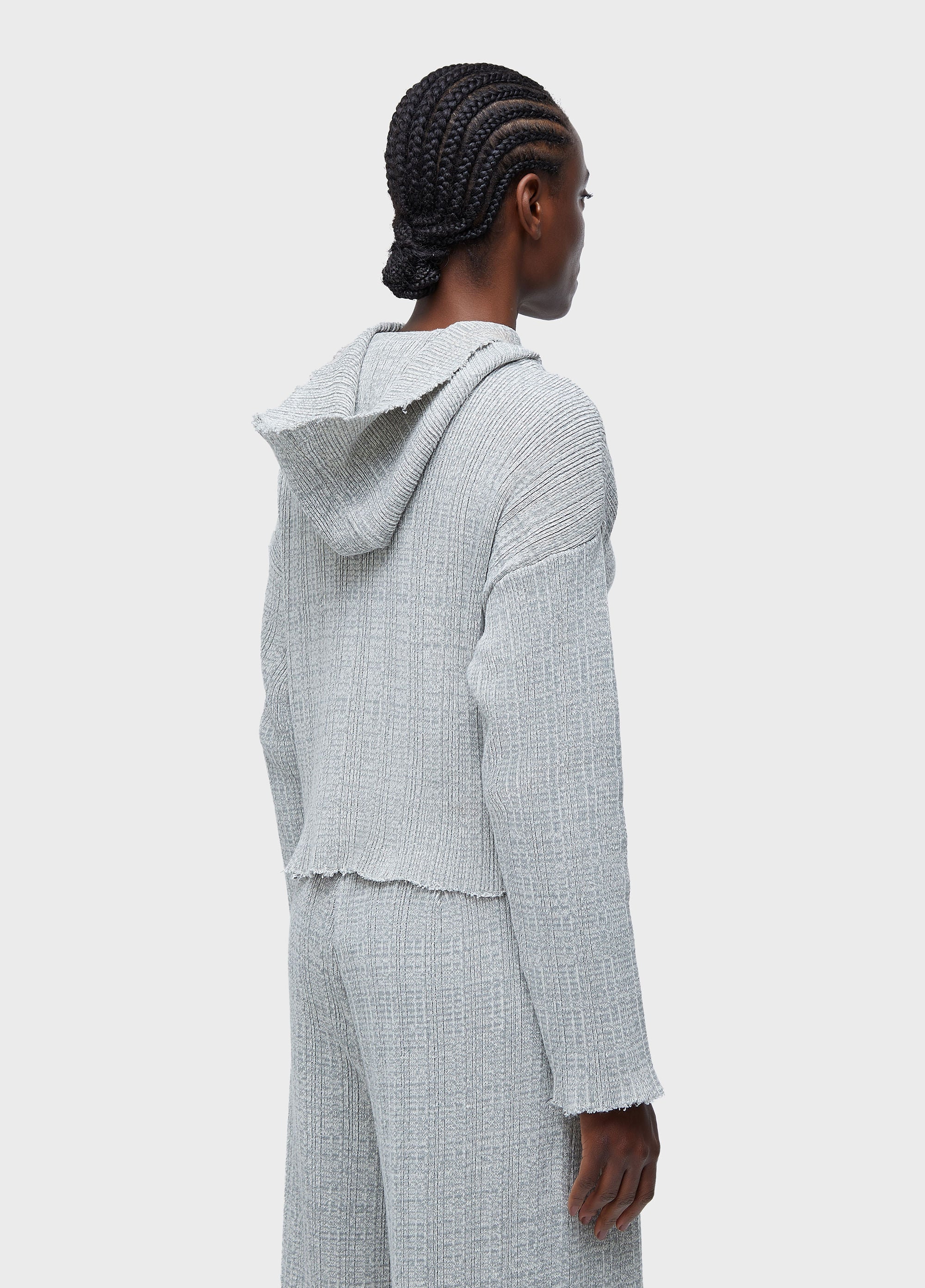 CASACO TRICOT CAPUZ FRAYED