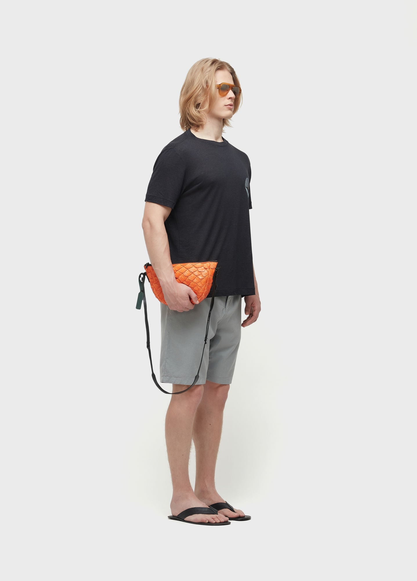 T-SHIRT LIGHT LINEN FLOWER SUN MC PRETO