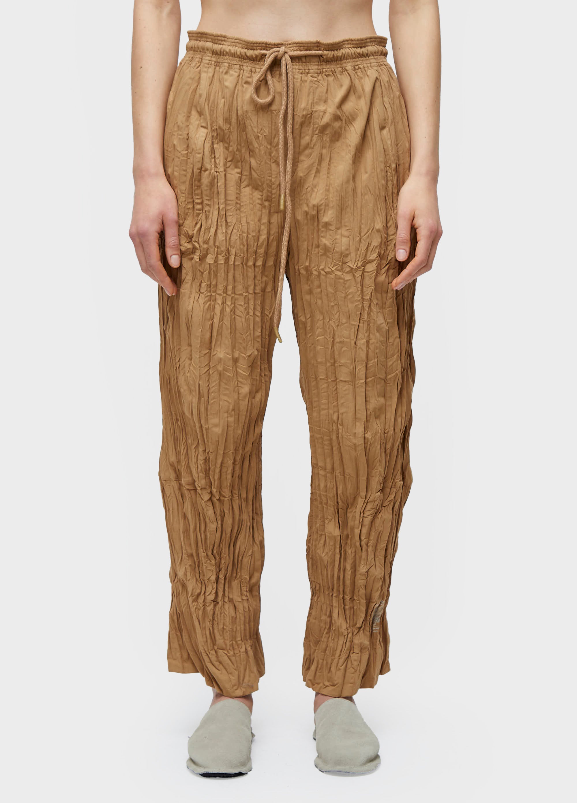 CALÇA RECORTES TRICOLINE WRINKLED
