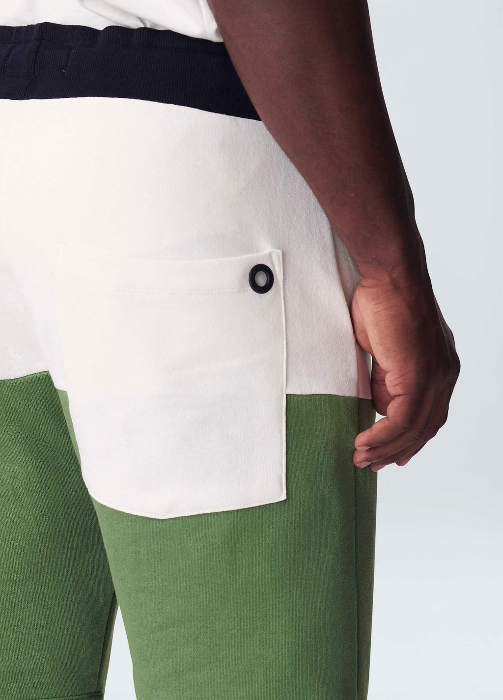 BERMUDA CASUAL MASC BICOLOR OFF-WHITE/VERDE CACTUS