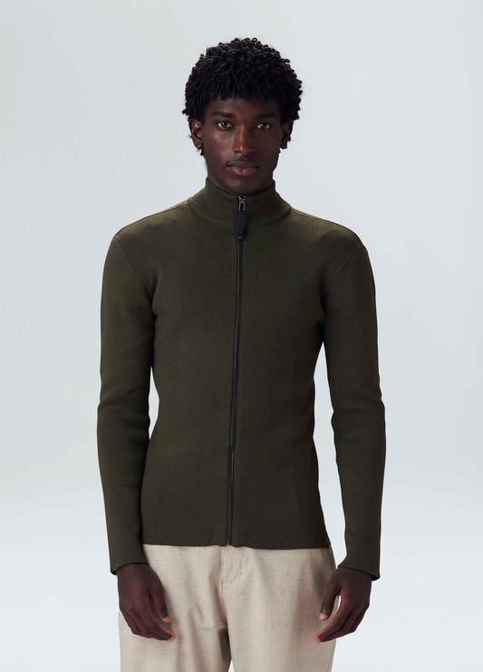 SWEATER TRICOT ZIPPED COTTON
