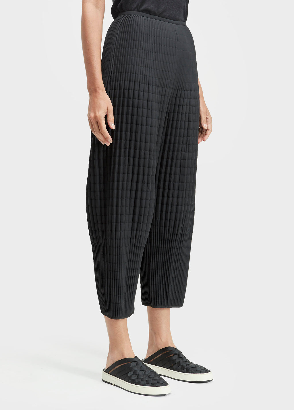 CALCA OVER PLISSE MATELASSE DOUBLE OFF-WHITE/PRETO