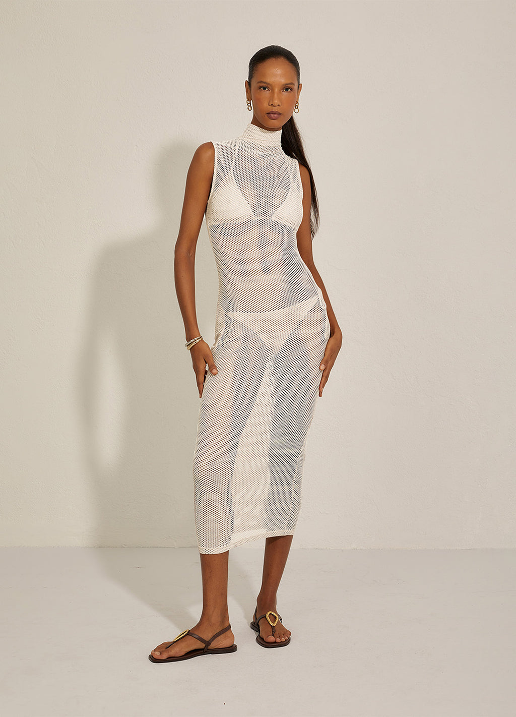 VESTIDO TUBO TELA OFF-WHITE
