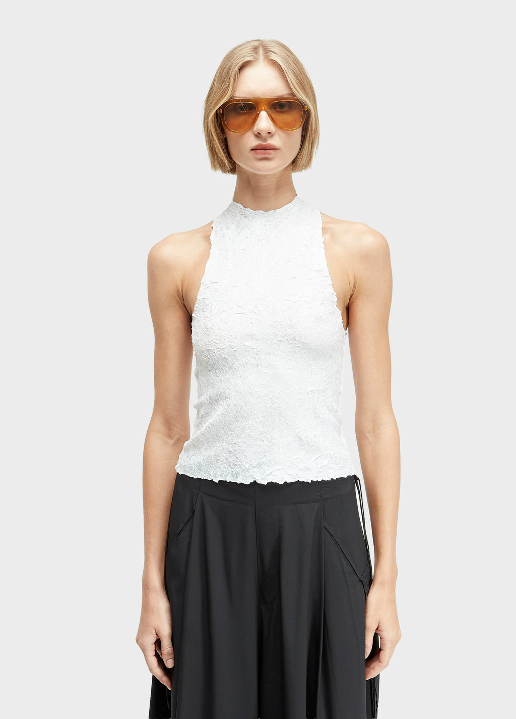 BLUSA RAGLAN PLISSADO CRUNCH OFF-WHITE