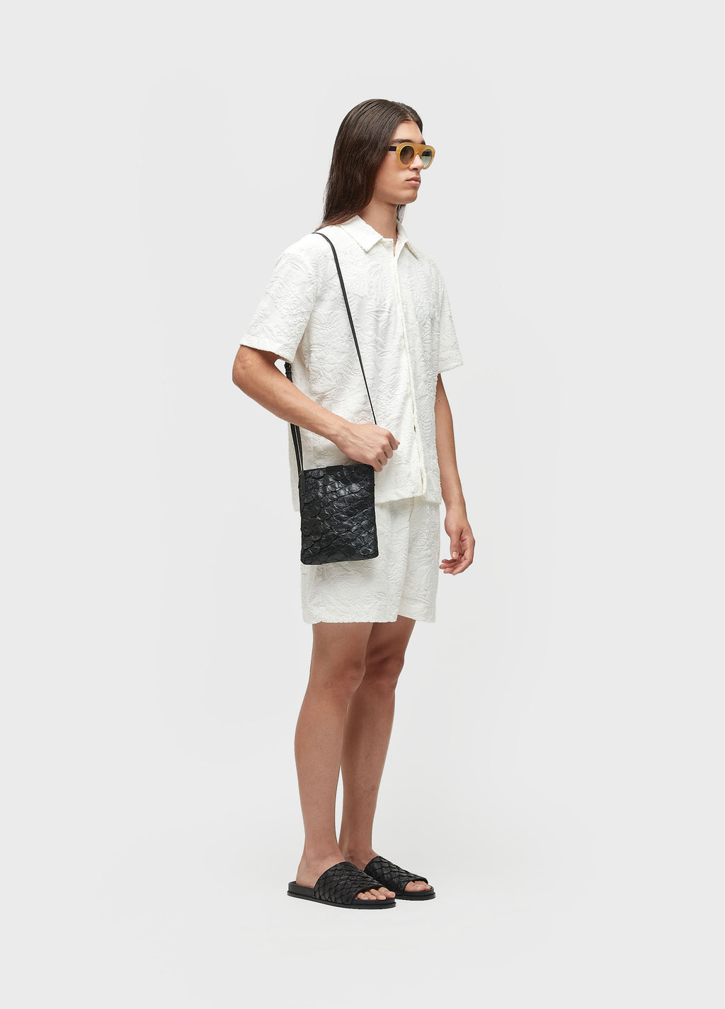 BERMUDA MASCULINA ATOALHADO GARDEN PARTY OFF-WHITE