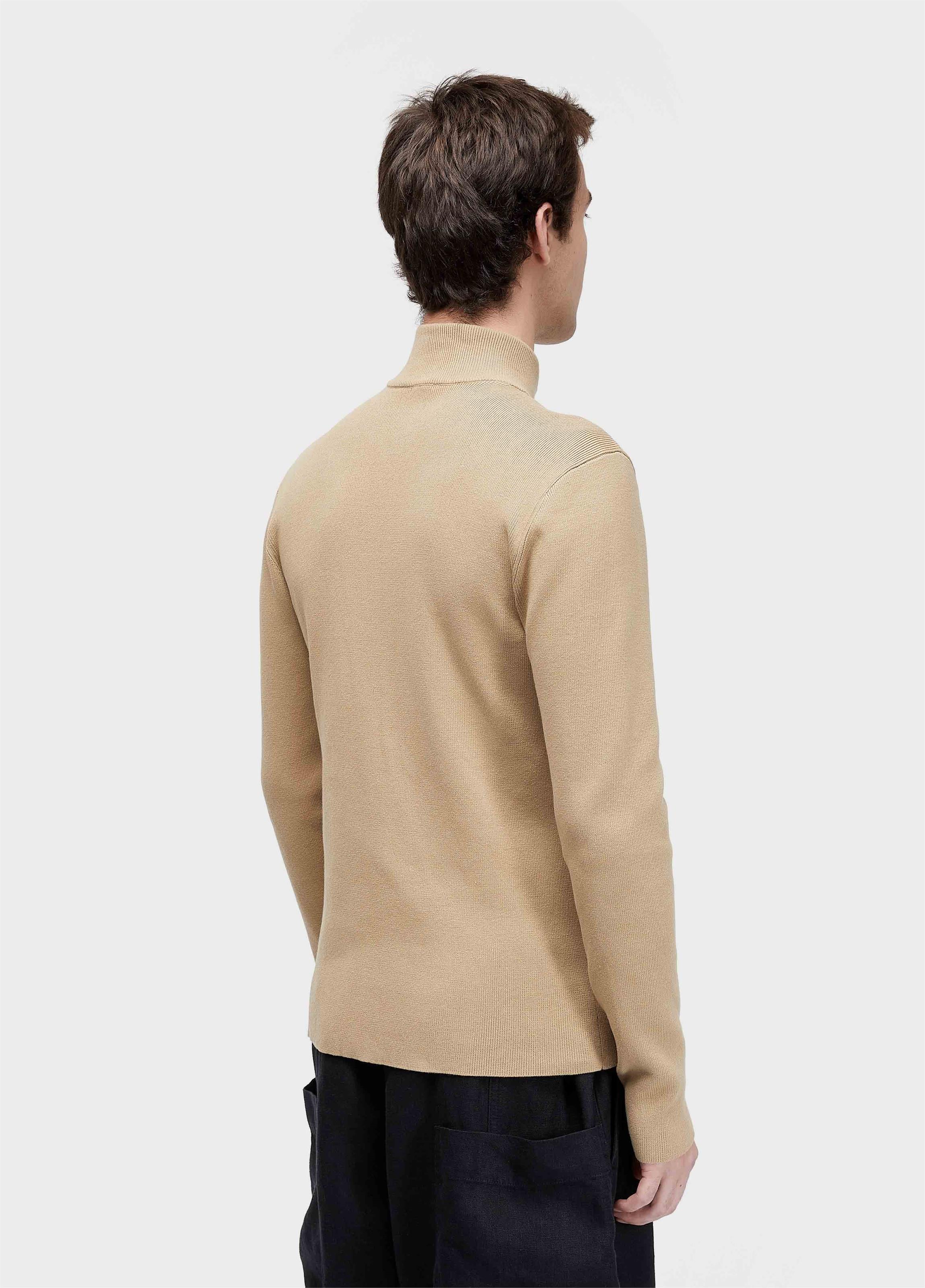 SWEATER TRICOT ZIPPED COTTON