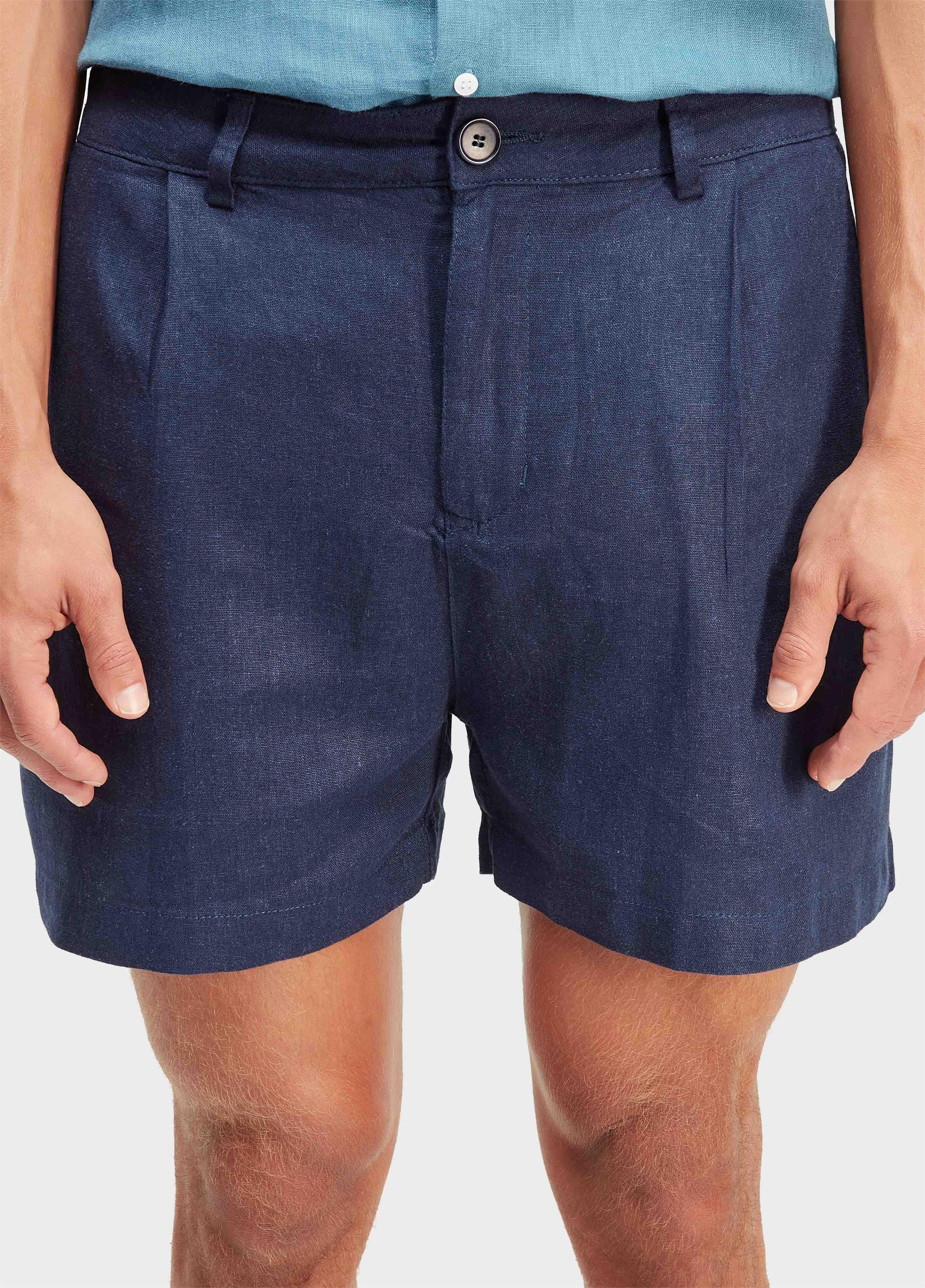 SHORT FLUID LINEN PLEATS