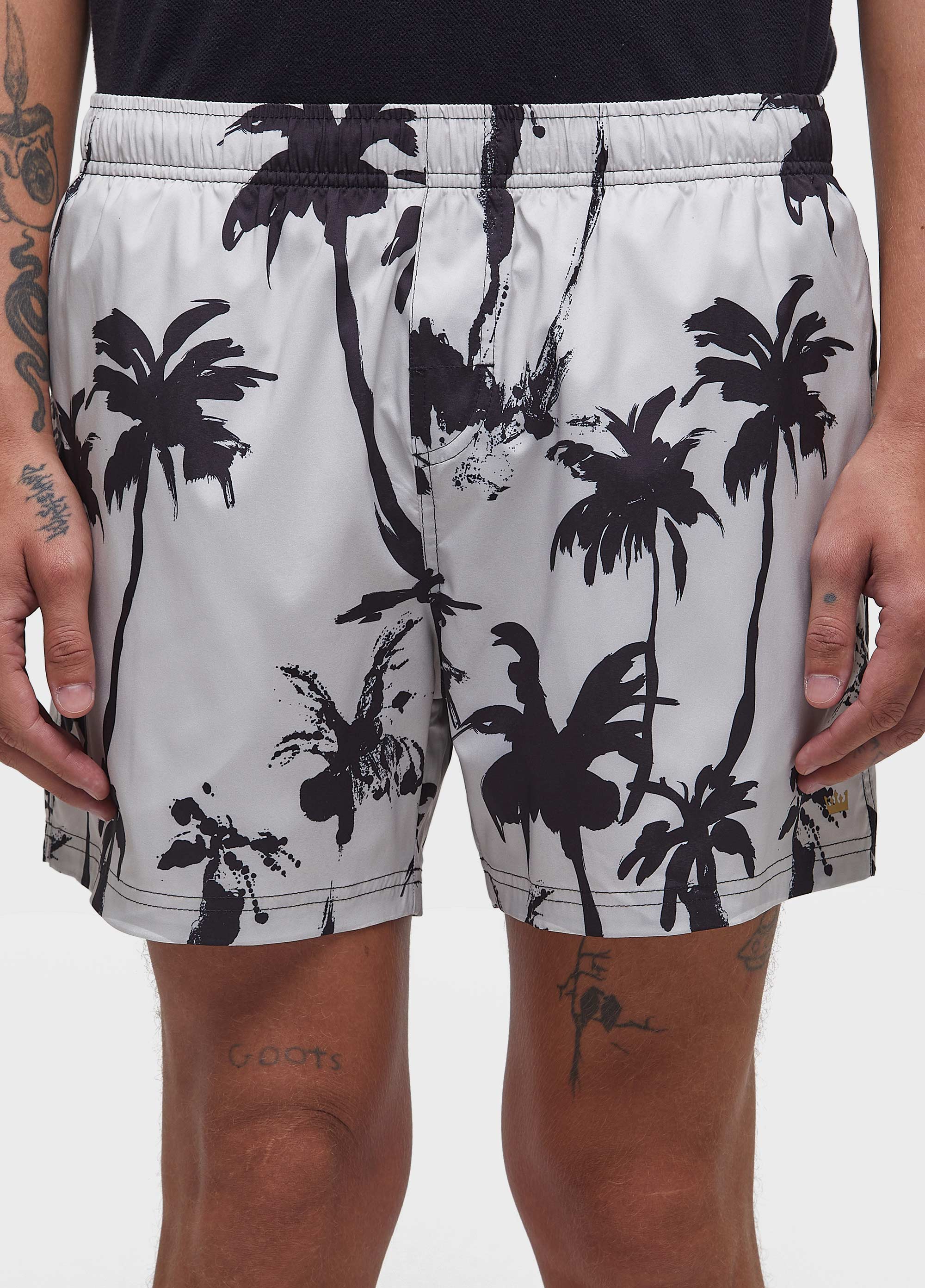 BEACH SHORT AQUAONE RORSCHACH OFF-WHITE/PRETO