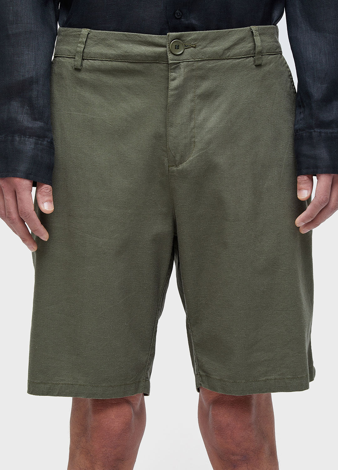 BERMUDA ALFAIATARIA BASIC LINEN FOREST