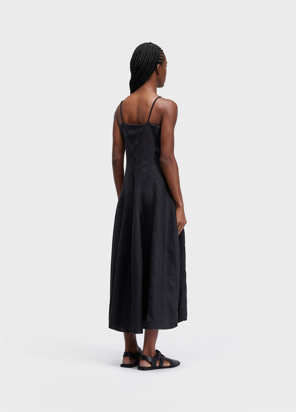 VESTIDO ALÇAS PESPONTOS LINEN