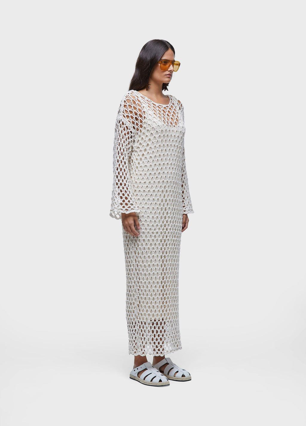 VESTIDO ML TRICOT ABERTO