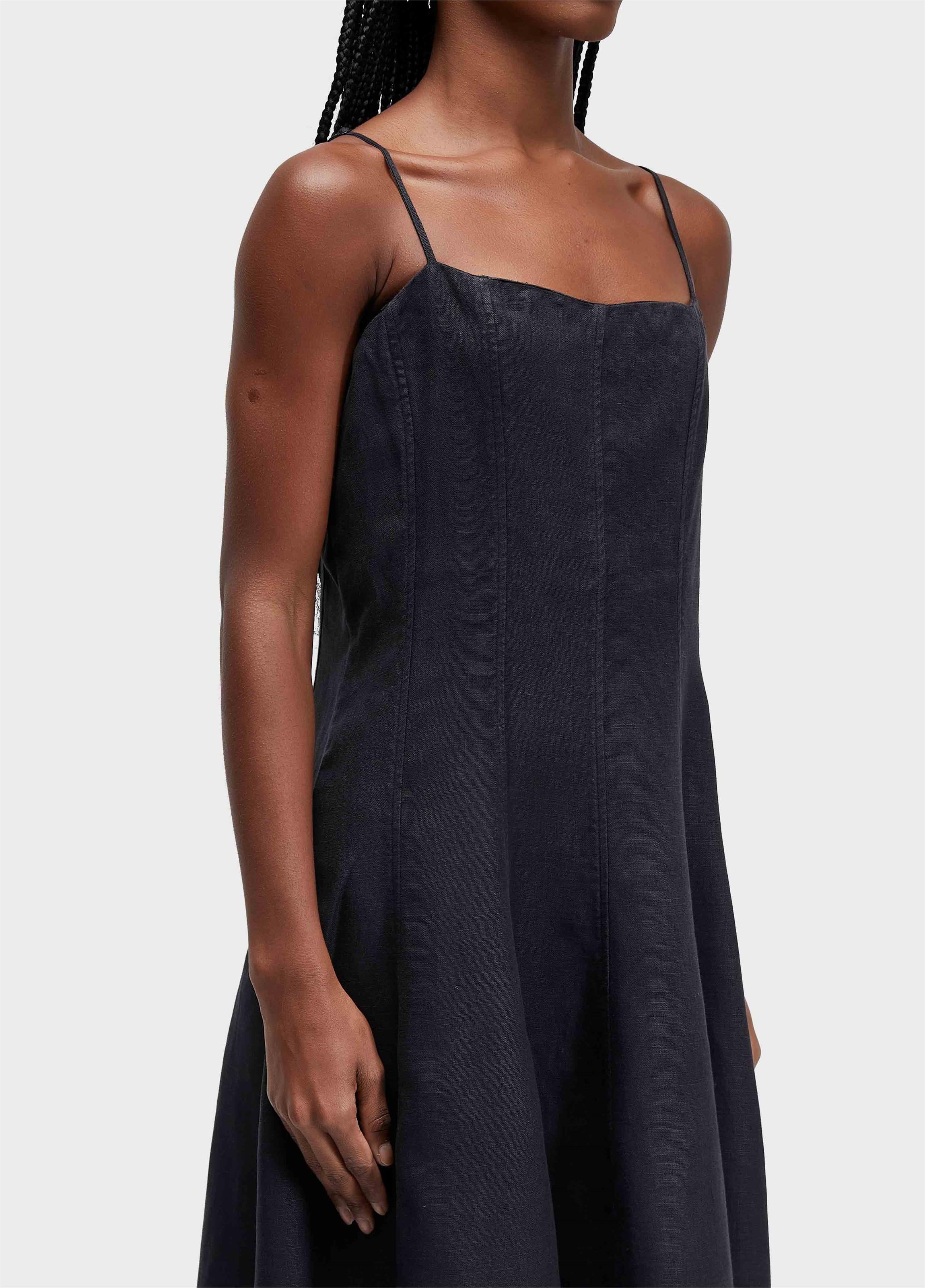 VESTIDO ALÇAS PESPONTOS LINEN