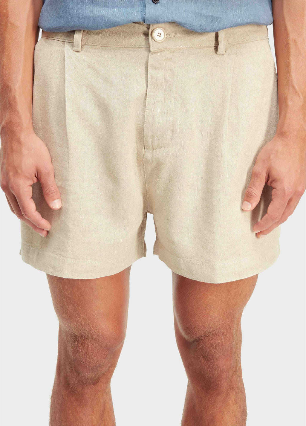 SHORT FLUID LINEN PLEATS