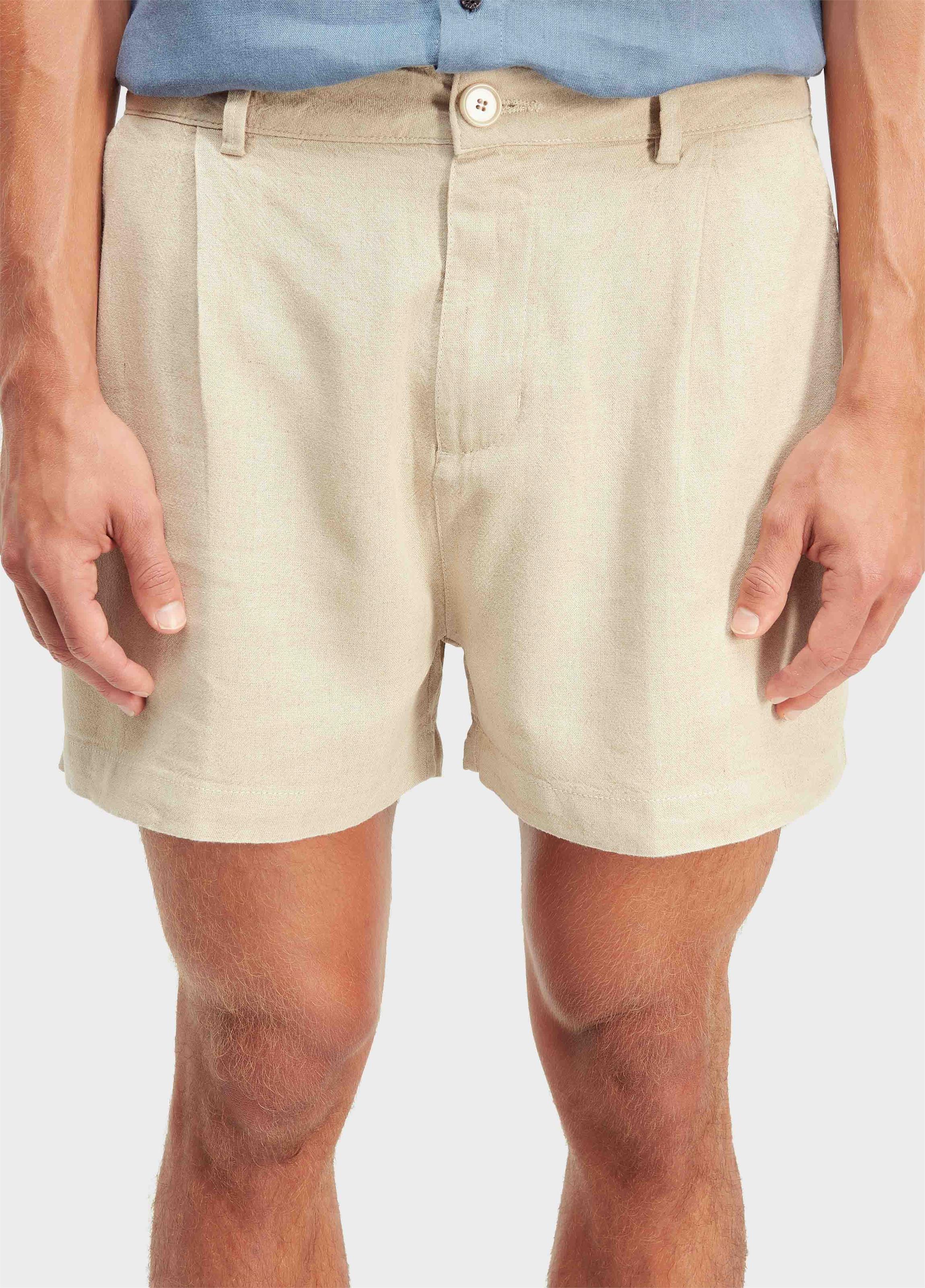 SHORT FLUID LINEN PLEATS