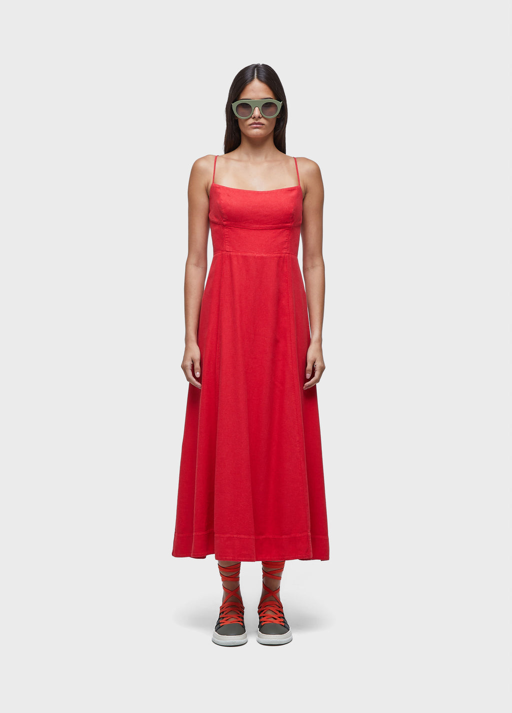 VESTIDO ALCAS LINEN VERMELHO PITANGA