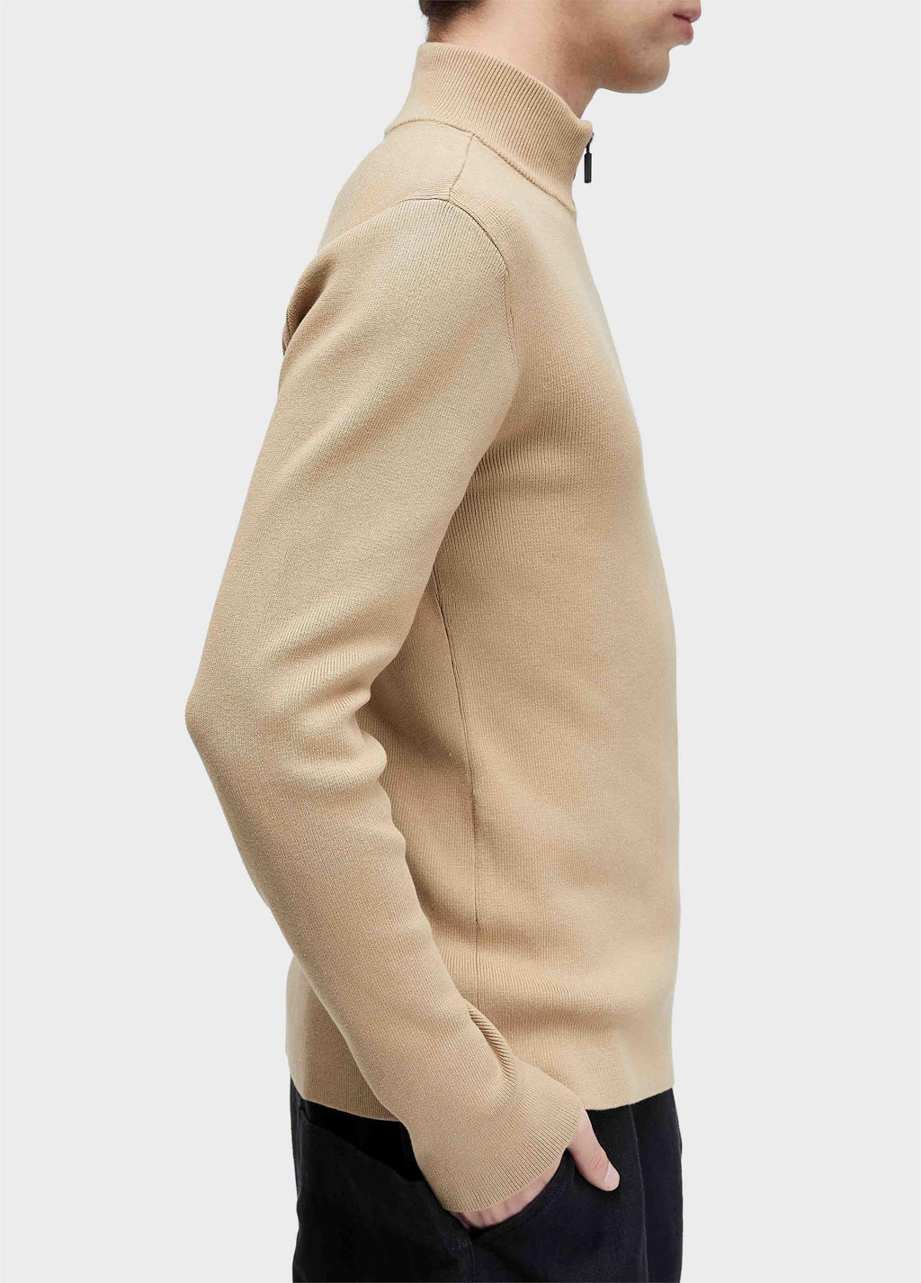 SWEATER TRICOT ZIPPED COTTON