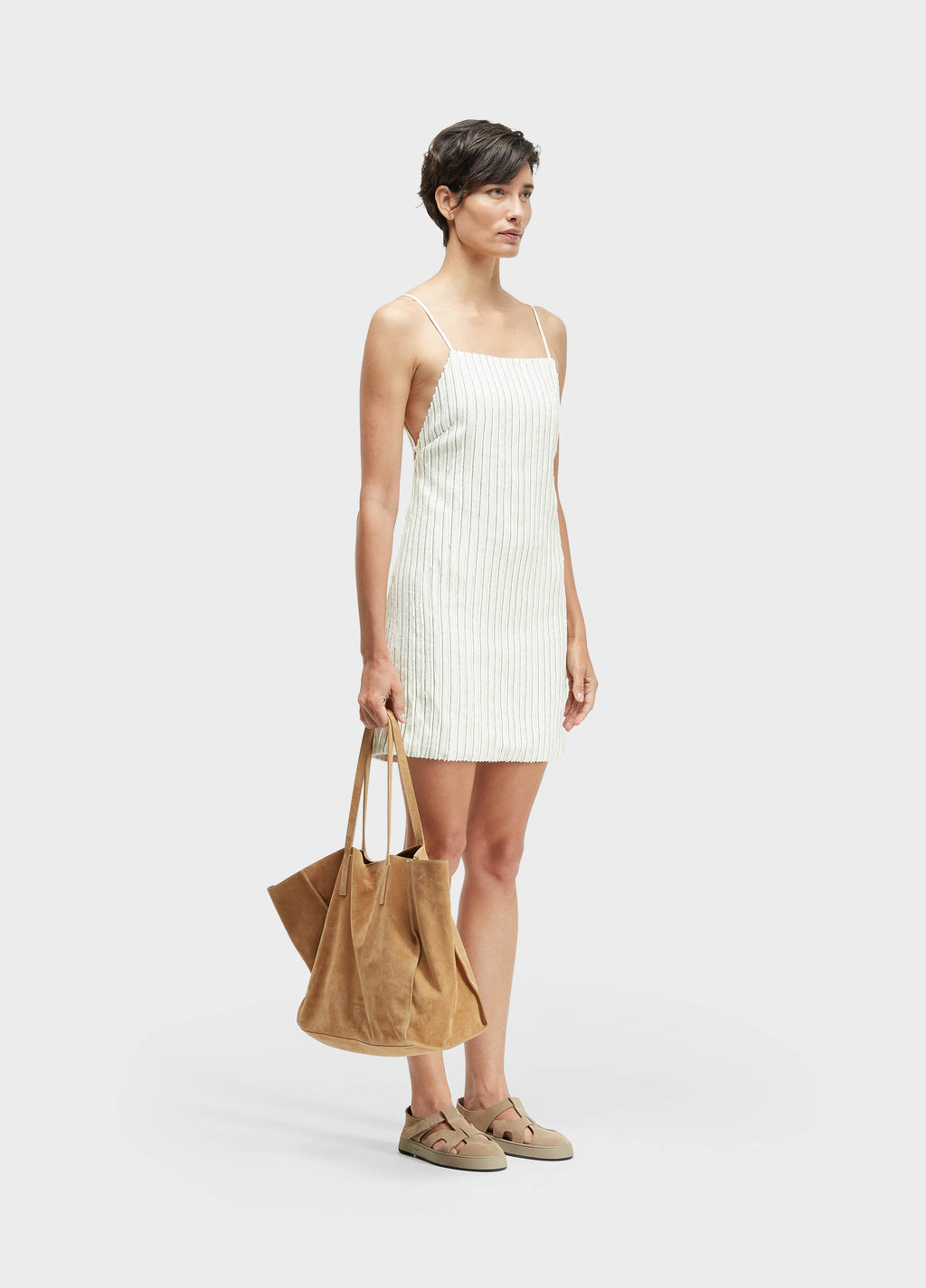 VESTIDO TIRAS SMOKING LINEN
