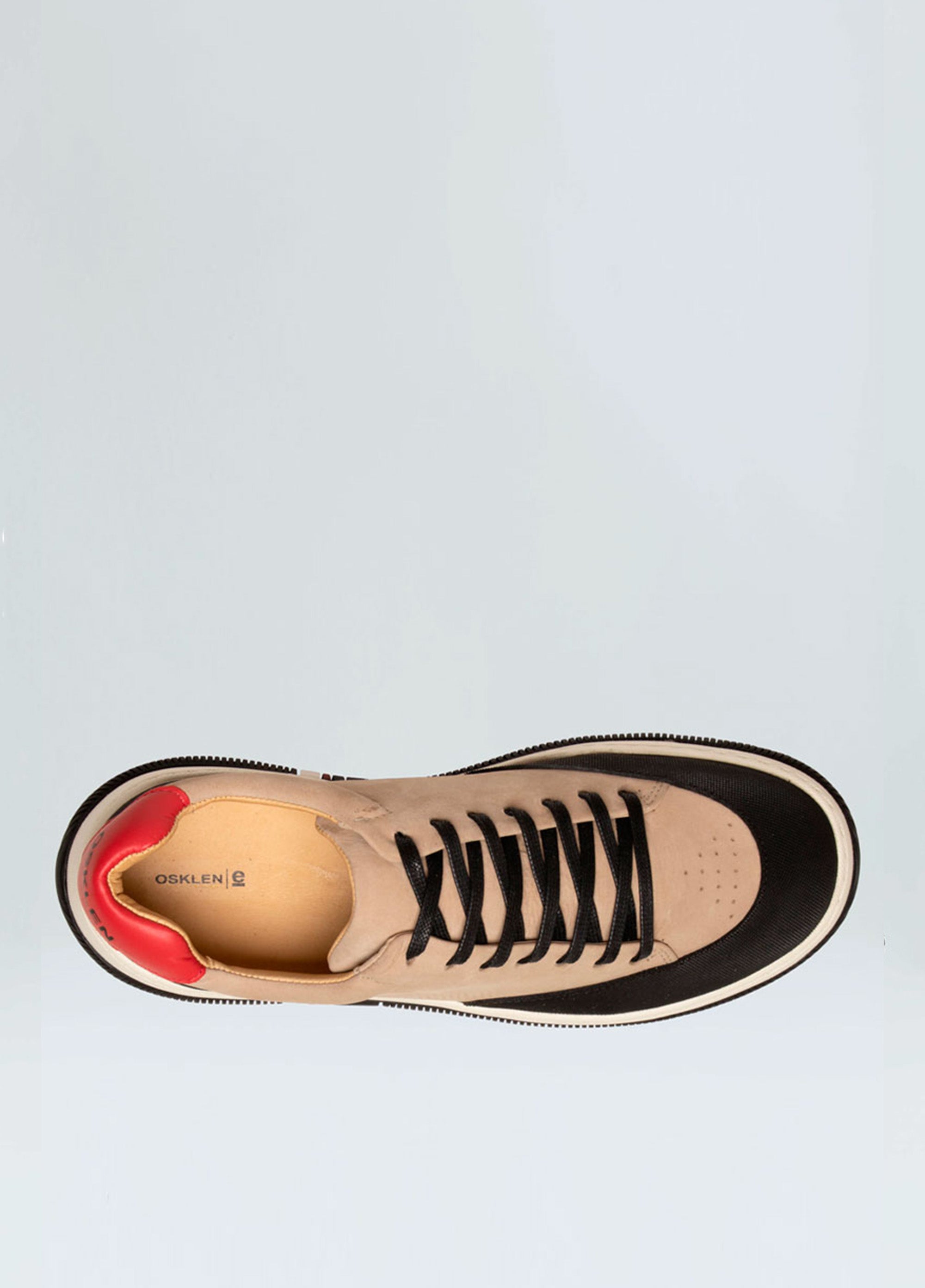 TENIS HYBRID LACES NOBUCK MASC CAMEL/PRETO/VERMELHO