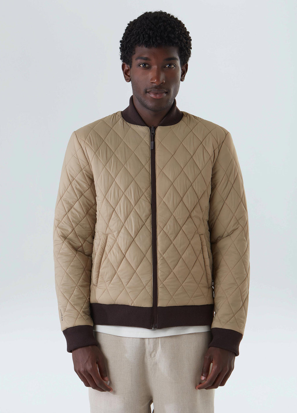 JAQUETA BOMBER DOUBLE PLAIN CASTANHO/CAQUI