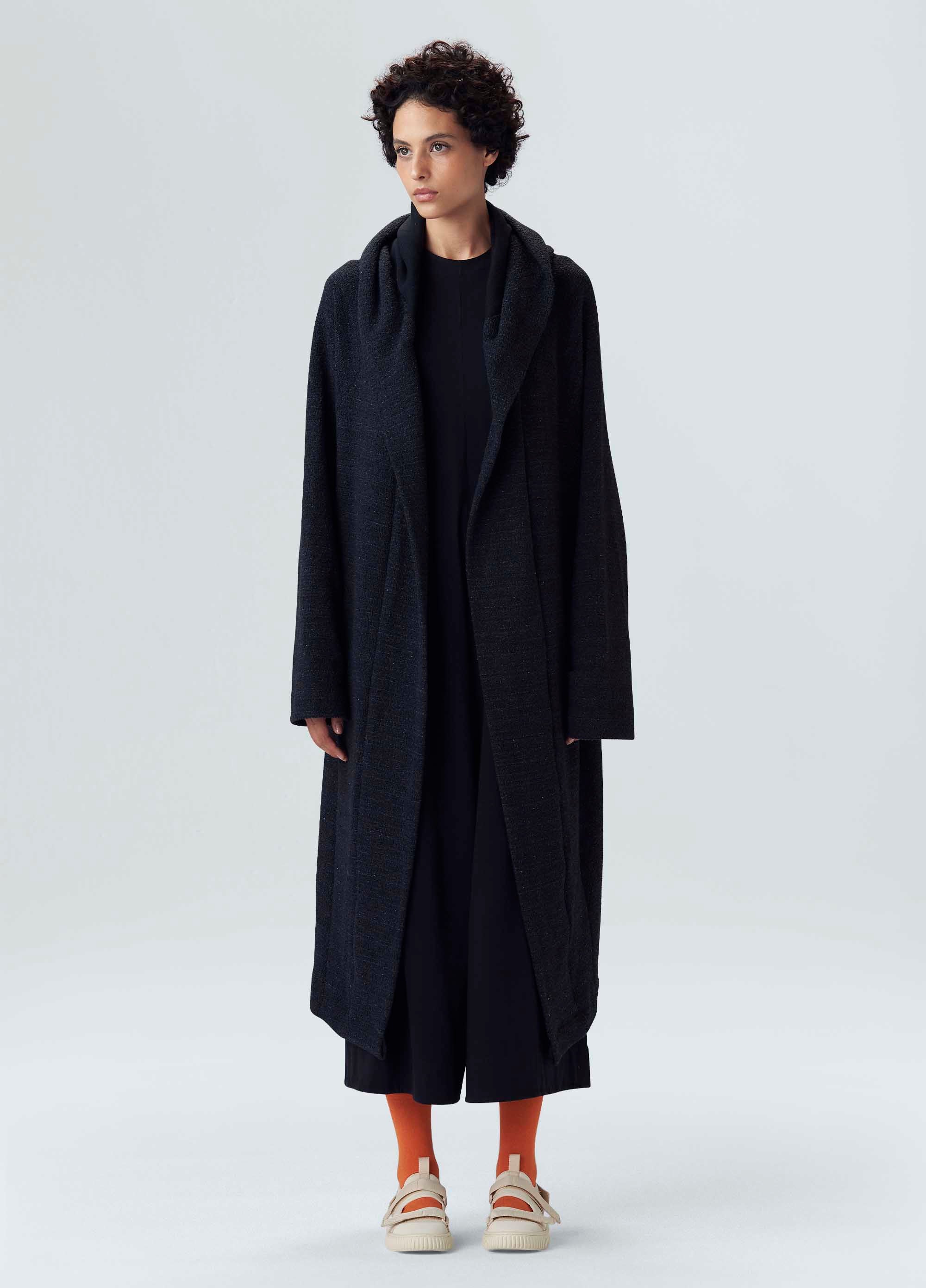 TRENCH COAT MOLETOM CHENILLE PRETO
