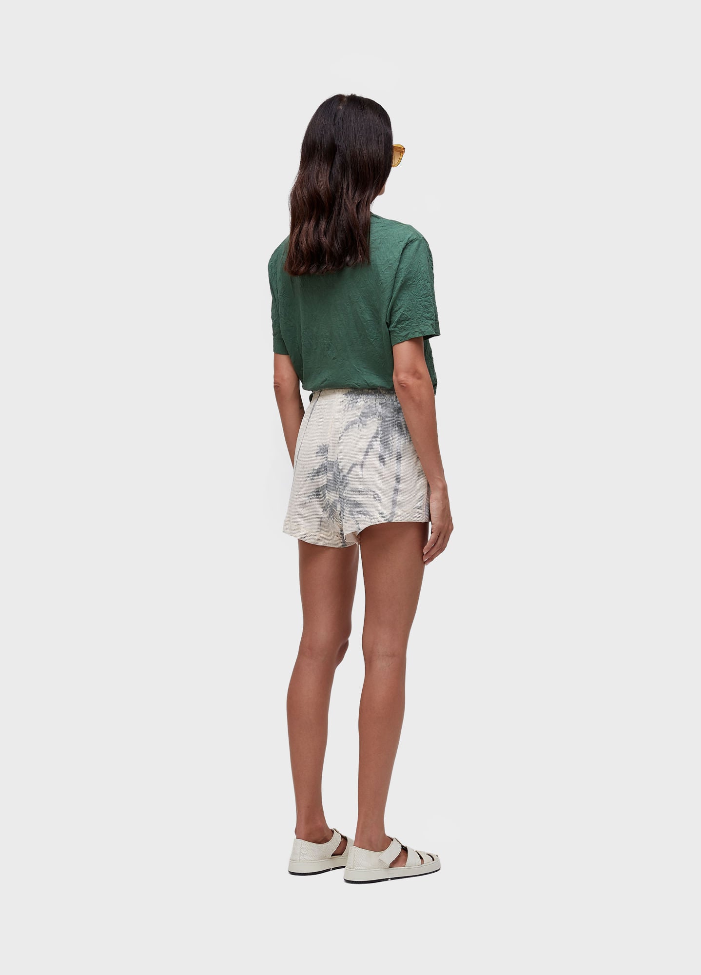 SHORT TELA COQUEIRO OFF-WHITE/PRETO