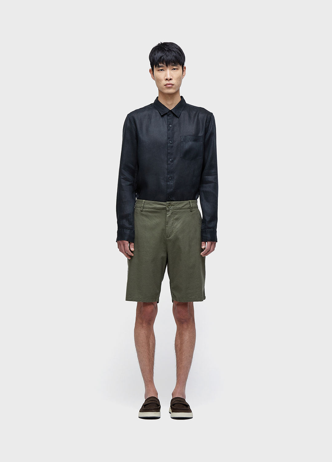 BERMUDA ALFAIATARIA BASIC LINEN FOREST