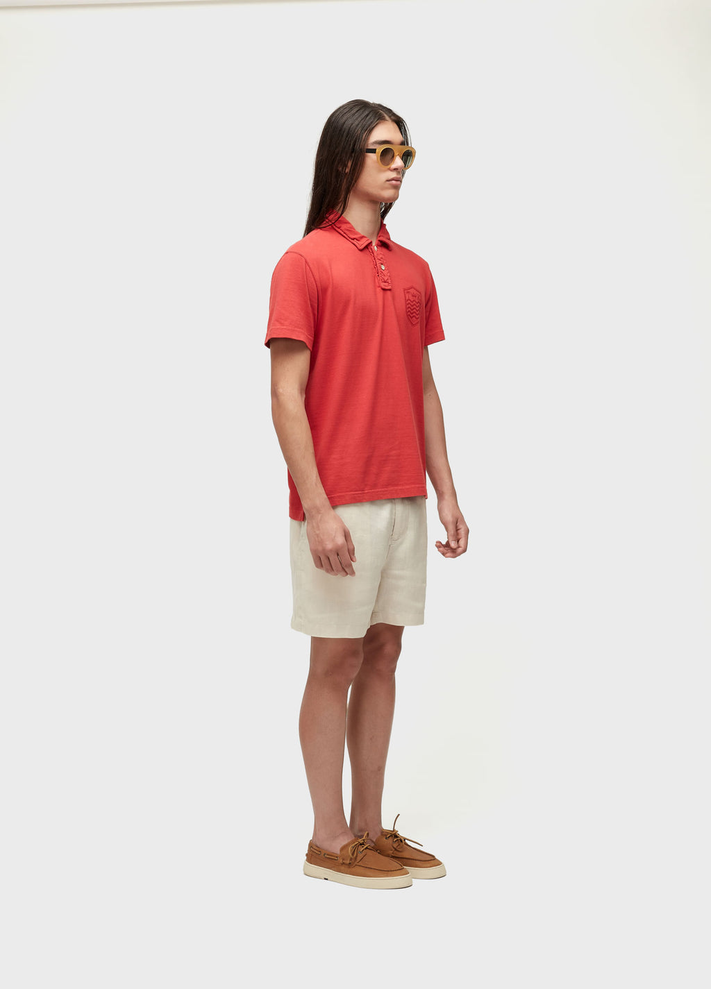 CAMISA POLO STONE MC COLORS VERMELHO ACEROLA