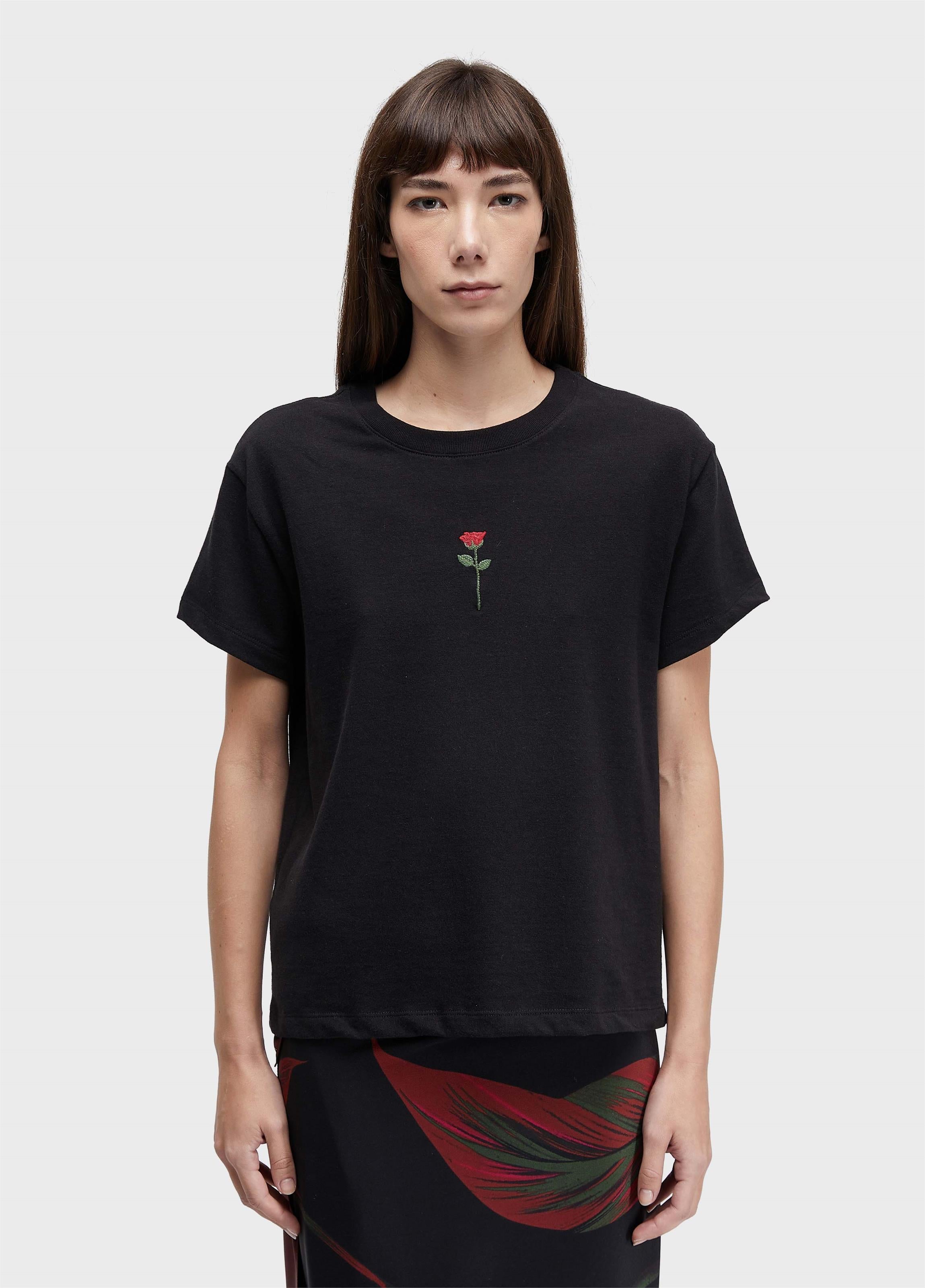 T-SHIRT ROSA BORDADA