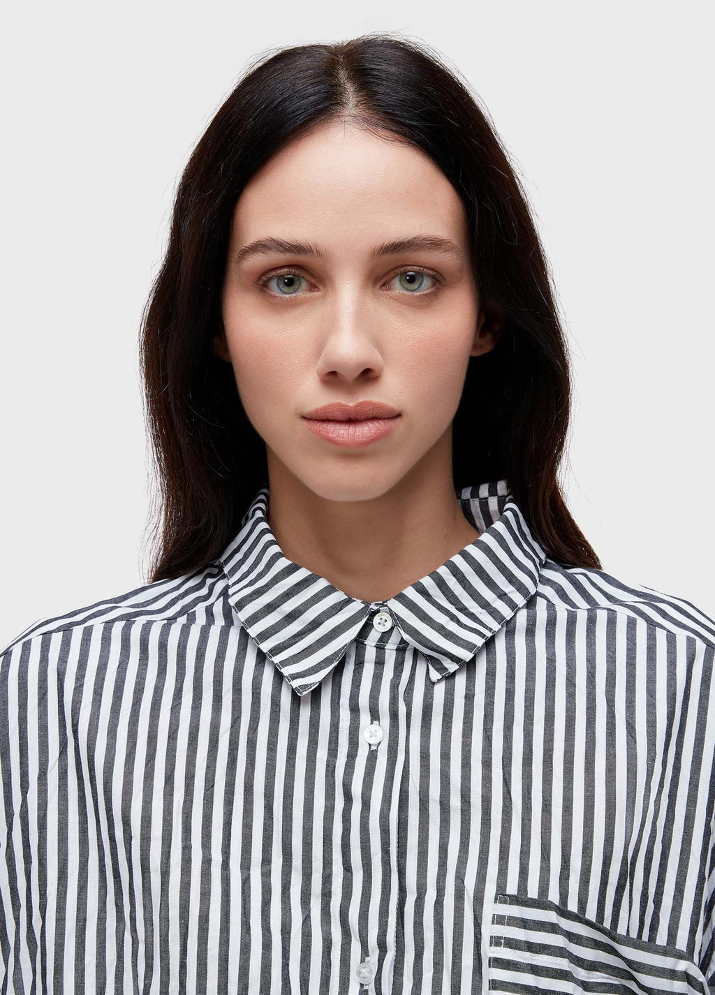 CAMISA ML WRINKLED TRICOLINE FIO TINTO